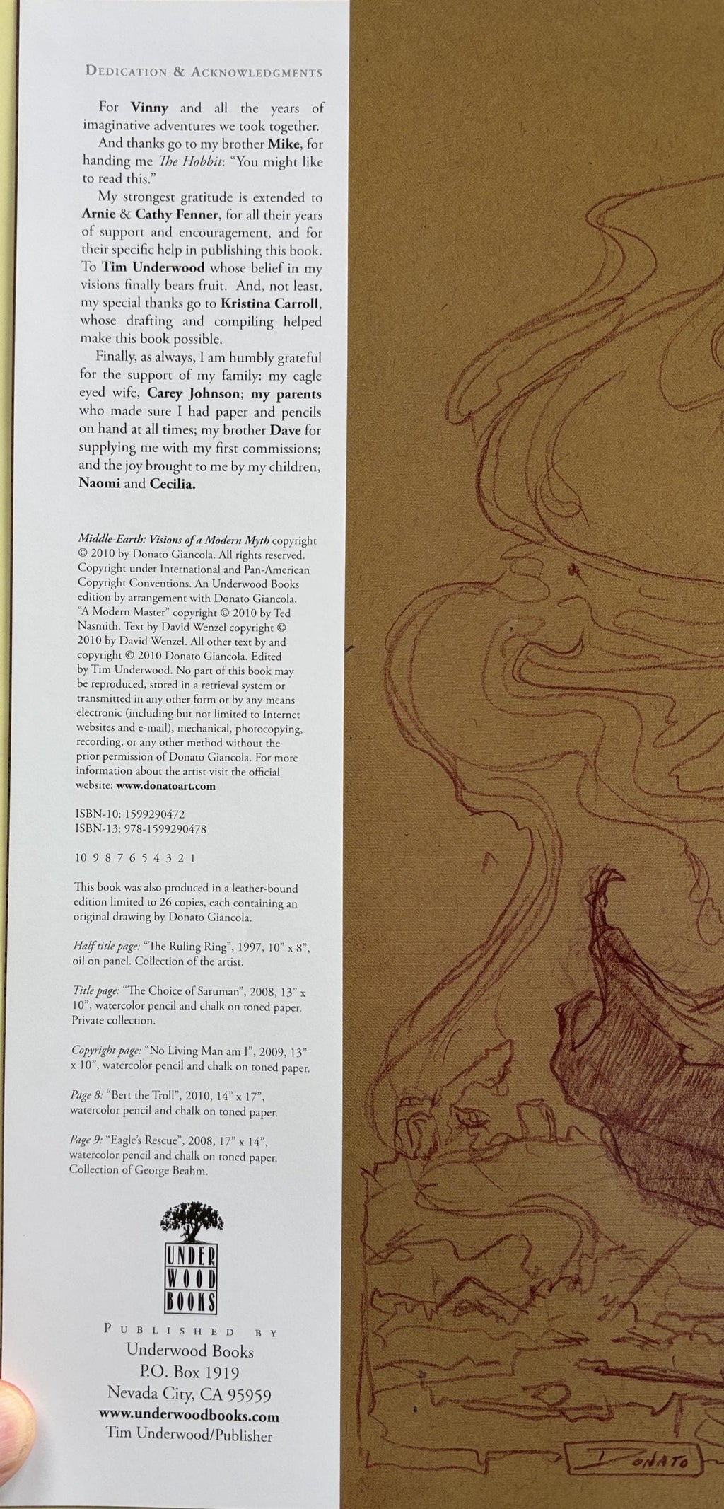 Middle-Earth (Visions of a Modern Myth):   Donato Giancola  **  Signed 1st Edtion  **