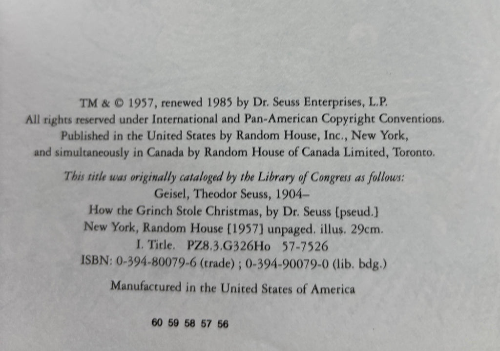 How the Grinch Stole Christmas  Dr. Seuss  **  40th Anniversary Edition  **