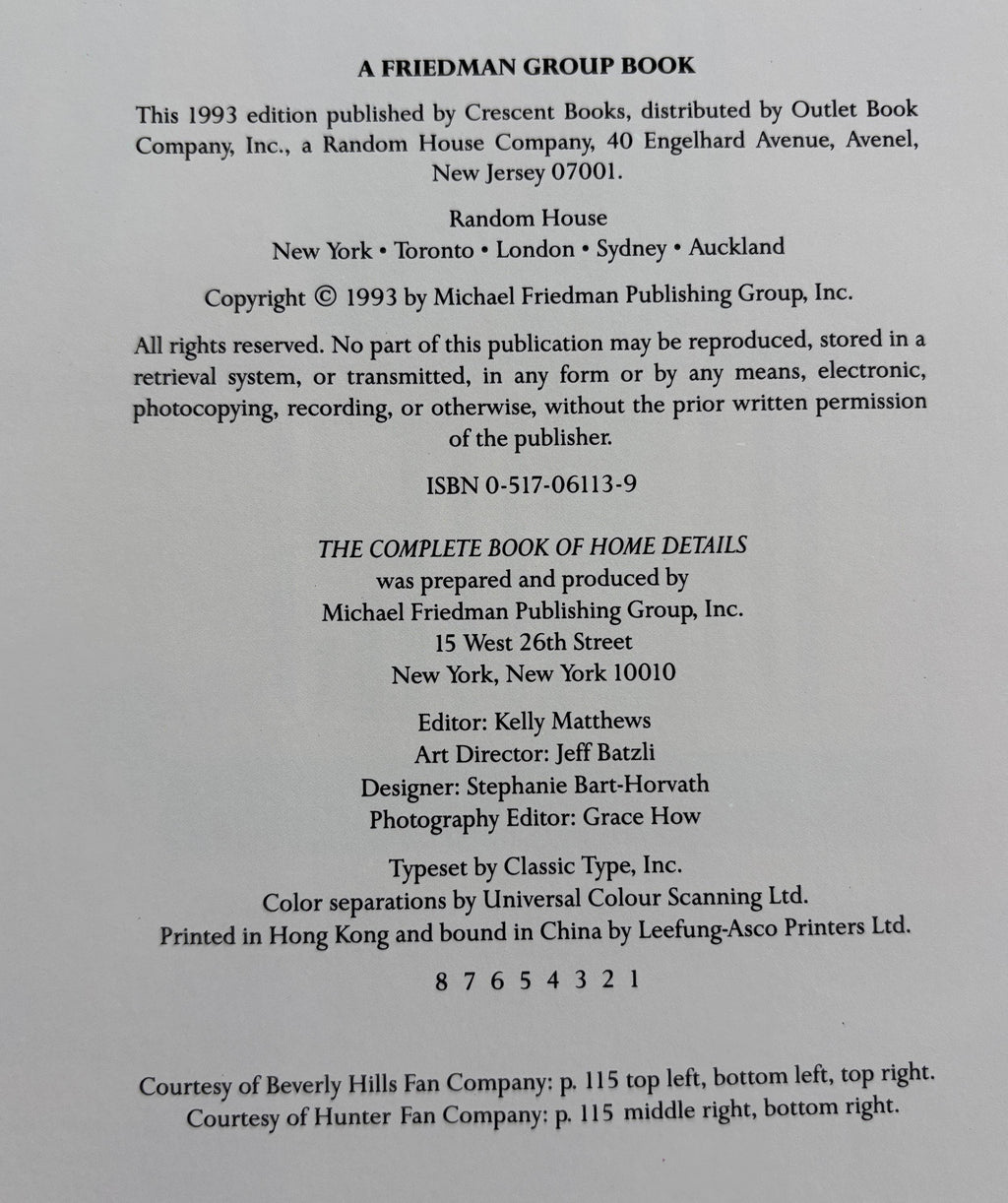 The Complete Book of Home details  **  First Edition  **