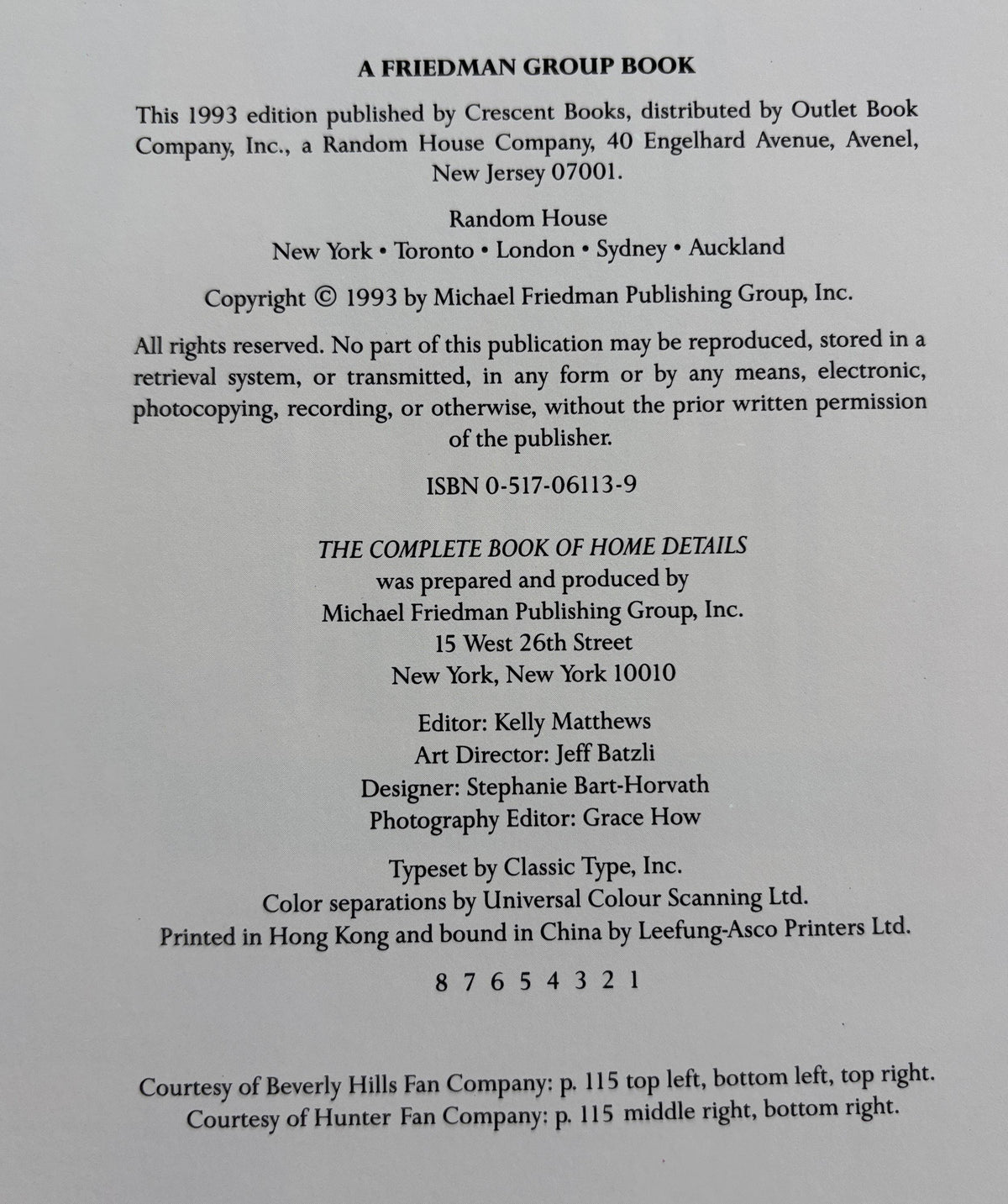The Complete Book of Home details  **  First Edition  **