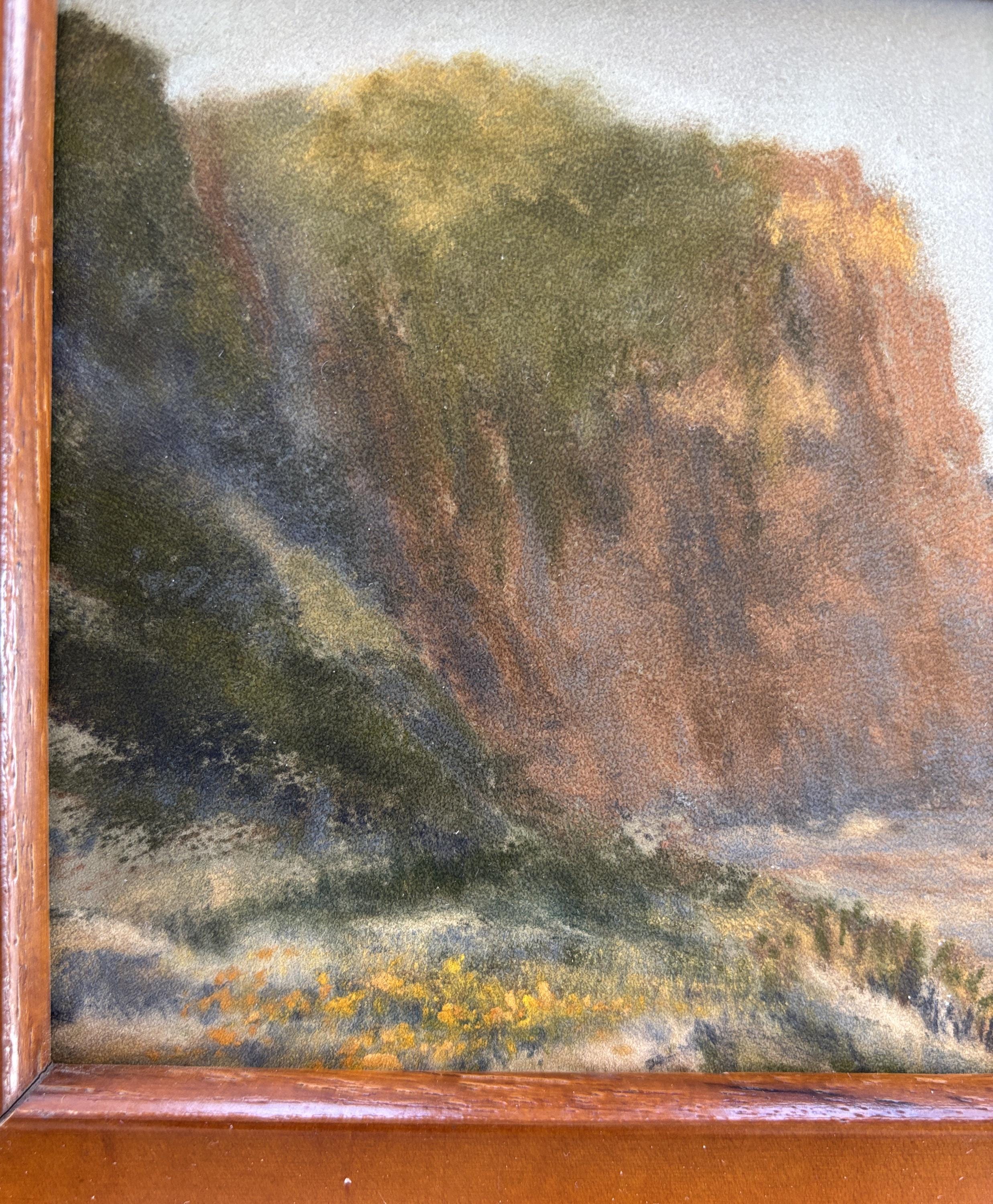 VINTAGE Emily Goldfield Pastel Artist Painting 5" x 7"  Mist at Point Dune AMAZING  Romantic Realist Style