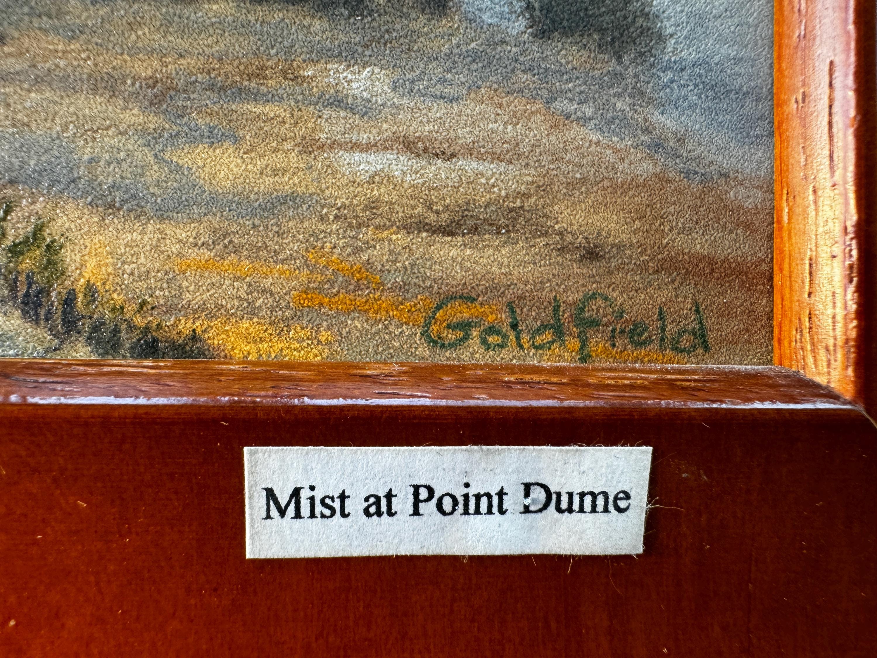 VINTAGE Emily Goldfield Pastel Artist Painting 5" x 7"  Mist at Point Dune AMAZING  Romantic Realist Style