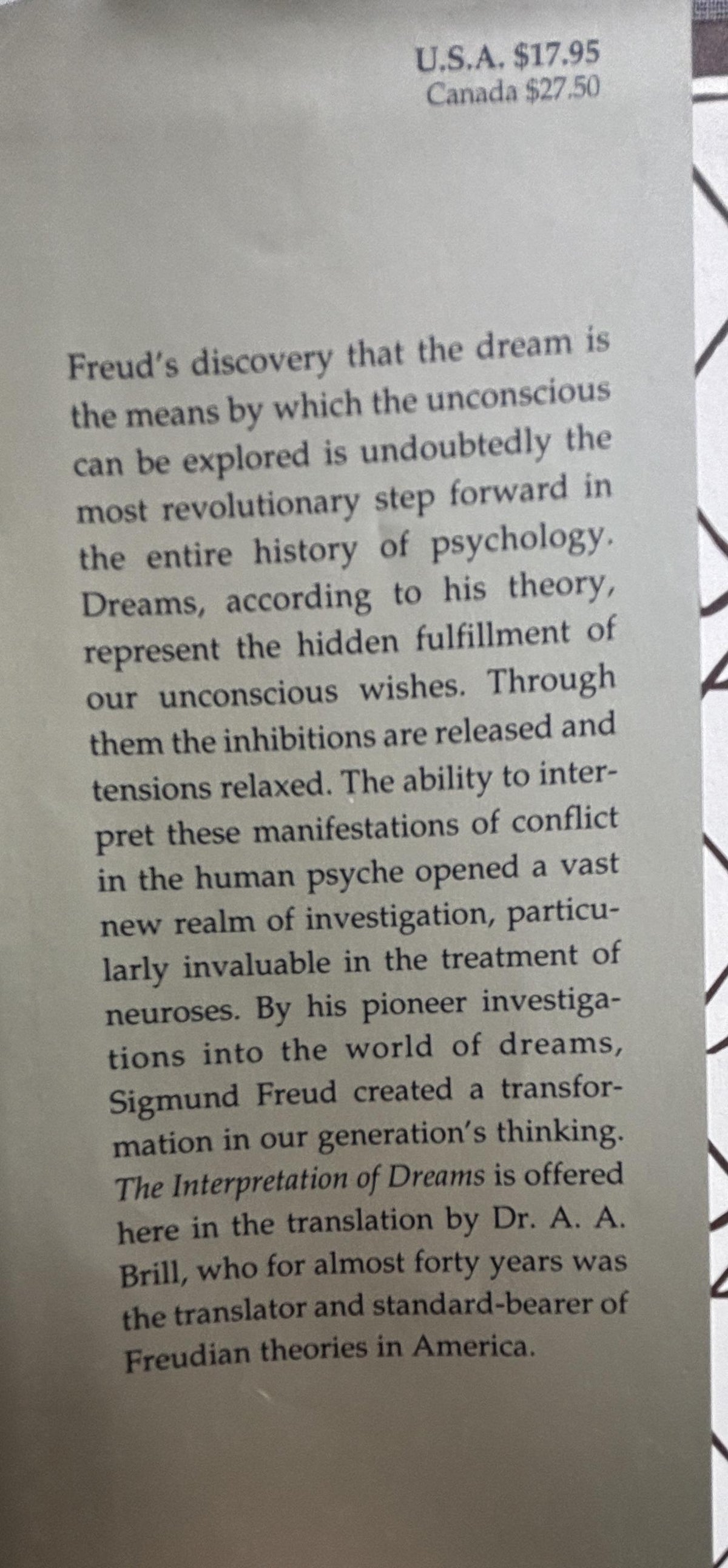 The Interpretation of Dreams by Sigmund Freud  1994