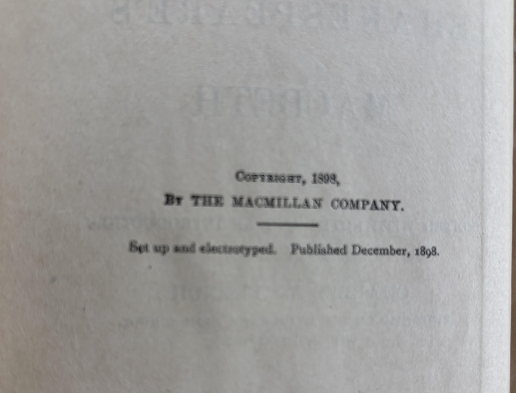 SHAKESPEARE'S MACBETH by Charles W French  **  1920  **
