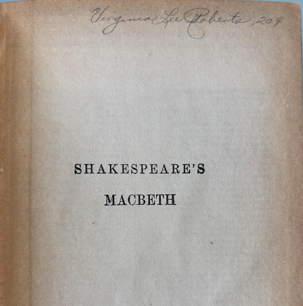 SHAKESPEARE'S MACBETH by Charles W French  **  1920  **