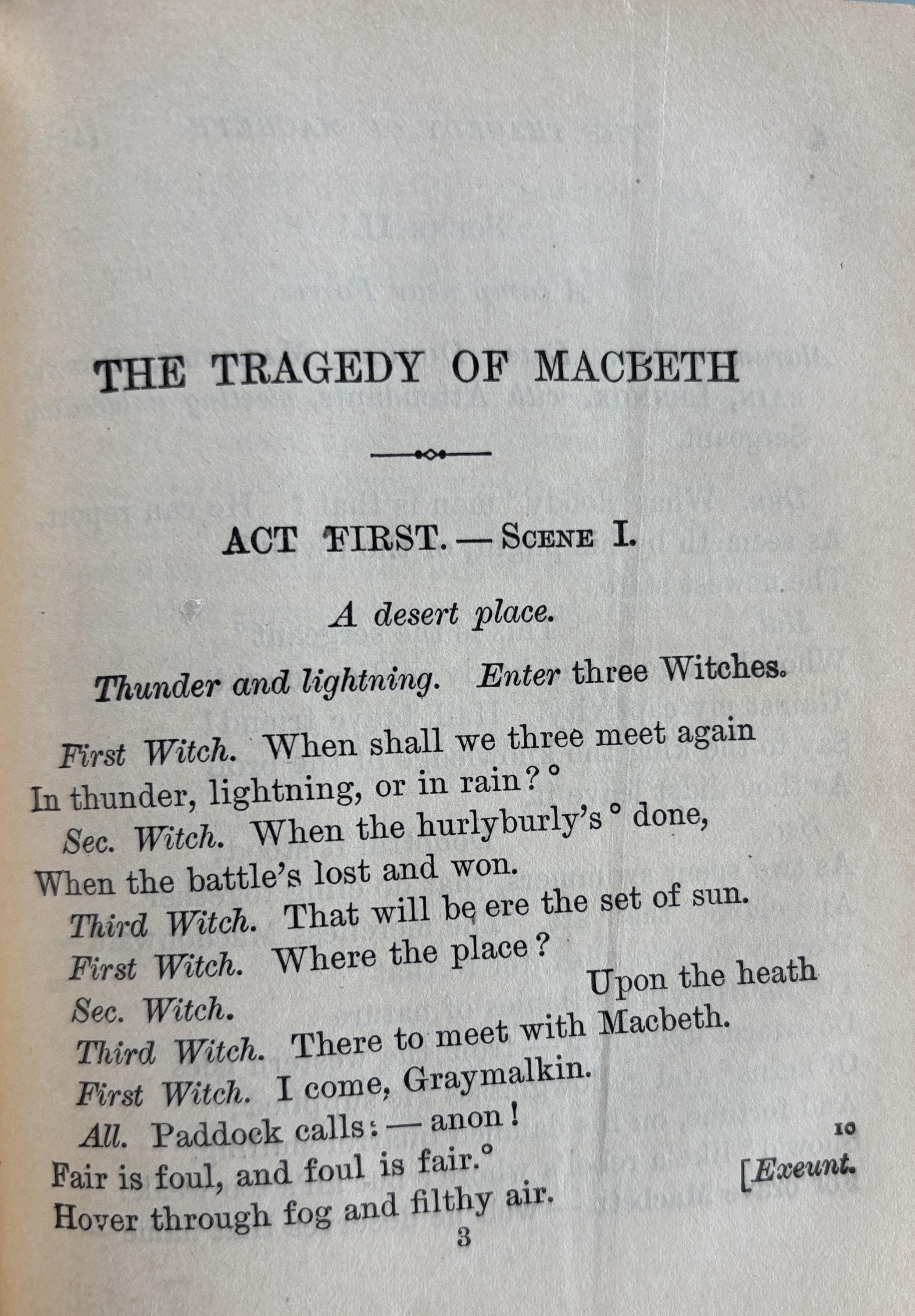 SHAKESPEARE'S MACBETH by Charles W French  **  1920  **