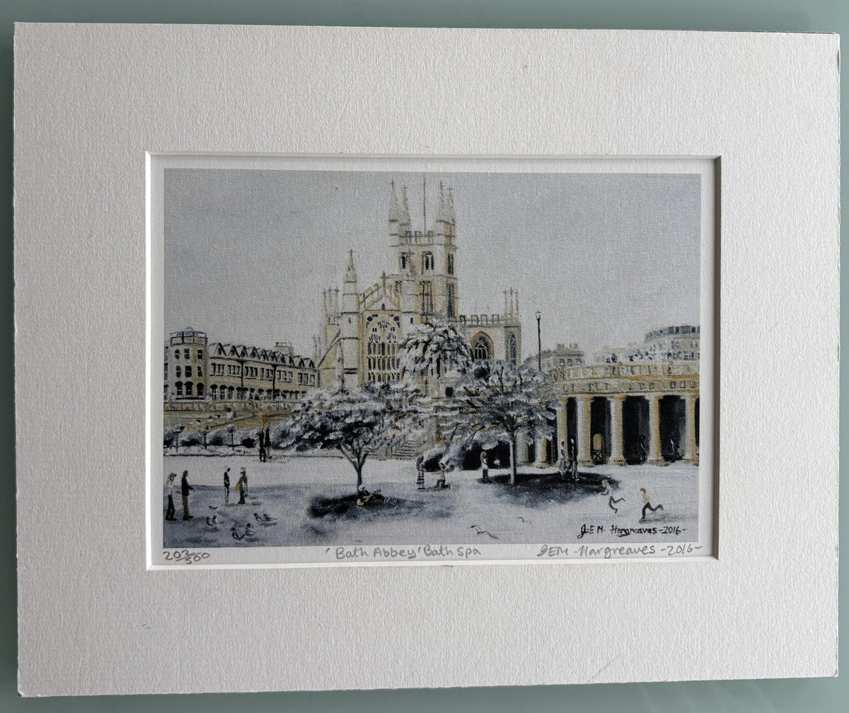 Bath Abbey - Bath Spa by J. E. M. Hargreaves  **  Signed 203/500  **  Water Color