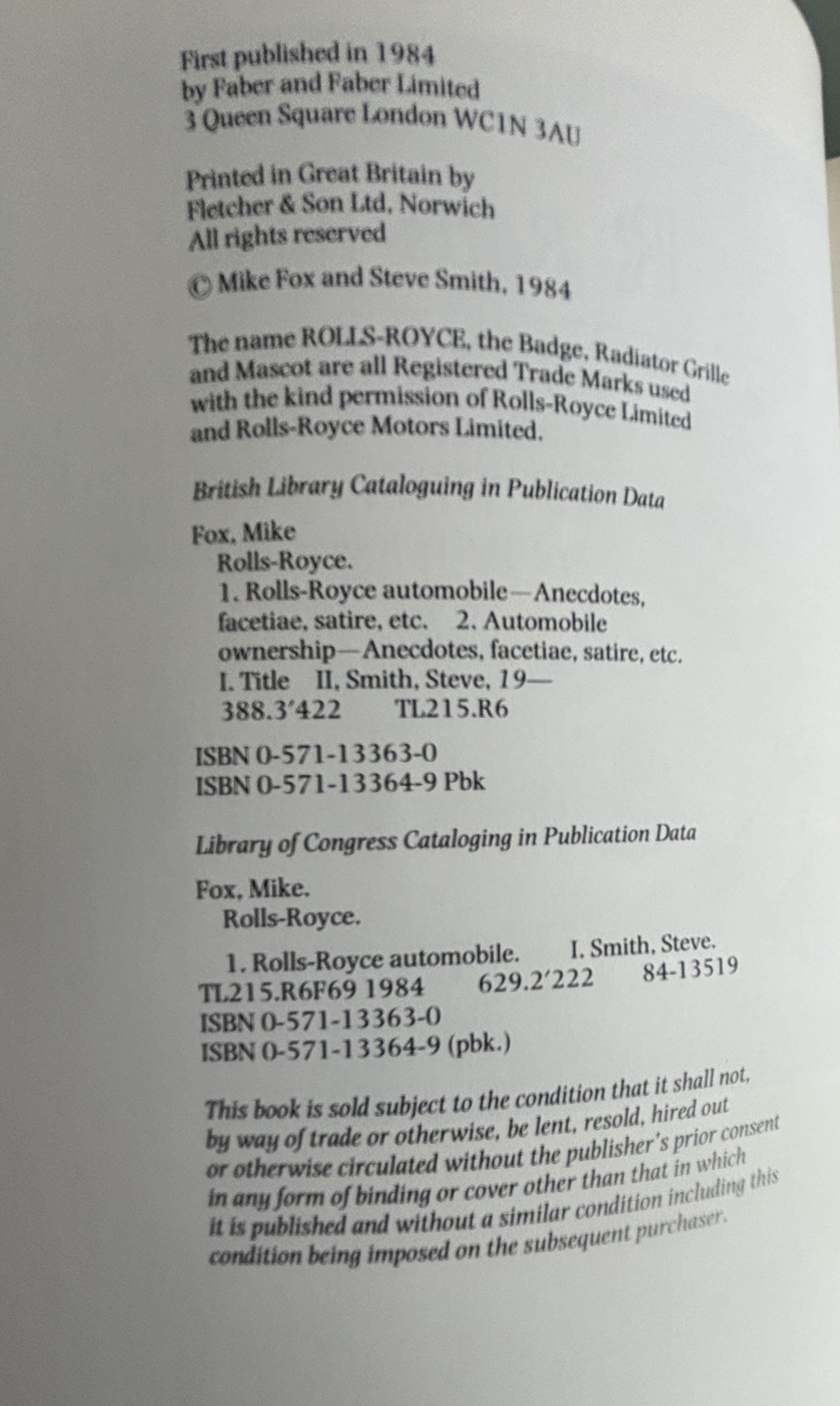 Rolls Royce: The Complete Works, 599 Stories (1984)