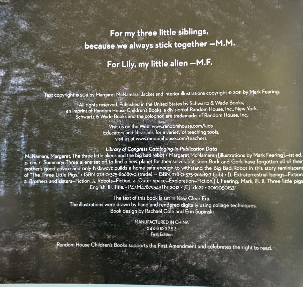 The Three Little Aliens and the Big Bad Robot  **  First Edition  **