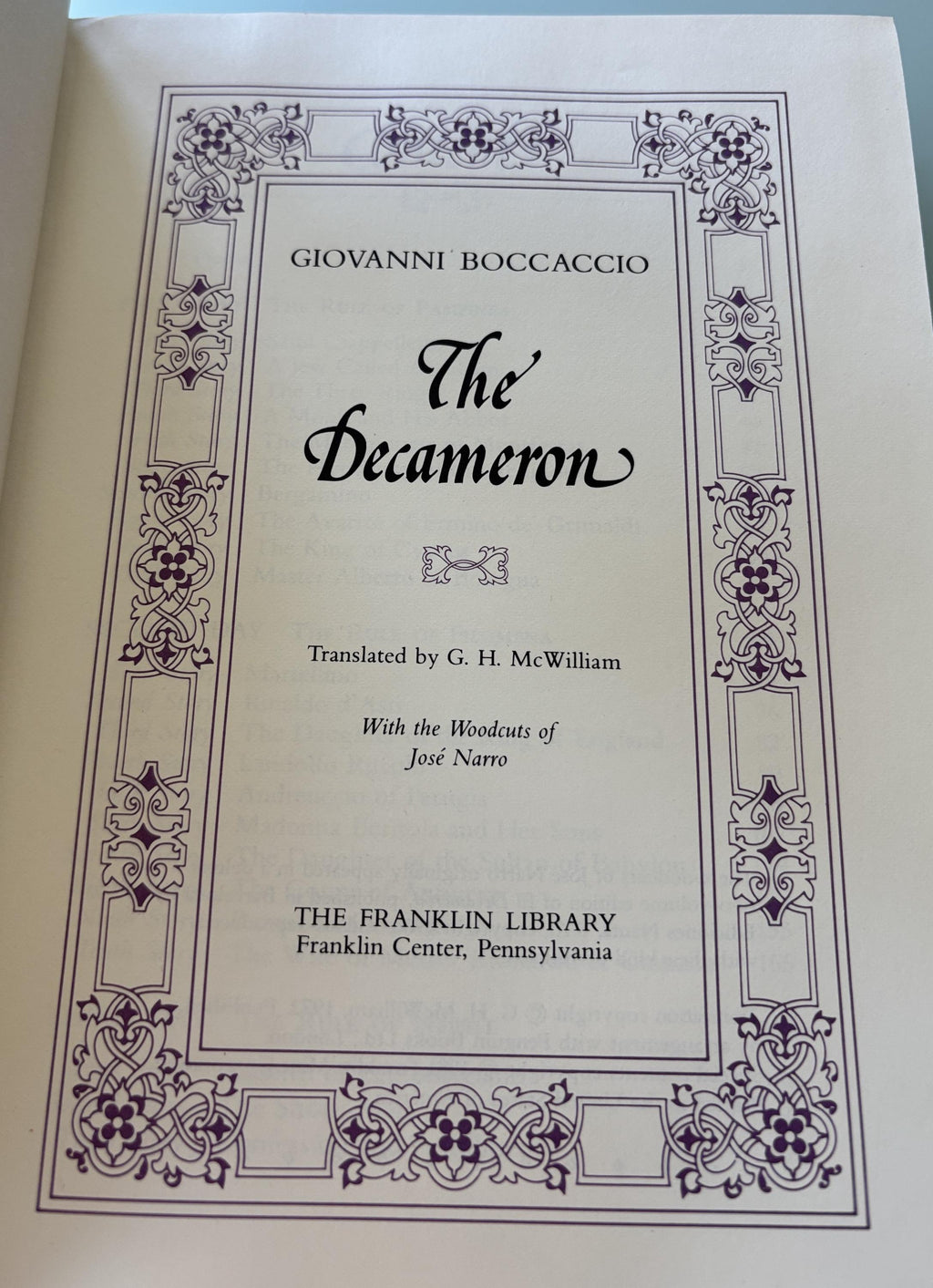 The Decameron by Giovanni Boccaccio (Leather Bound) 1977 RARE