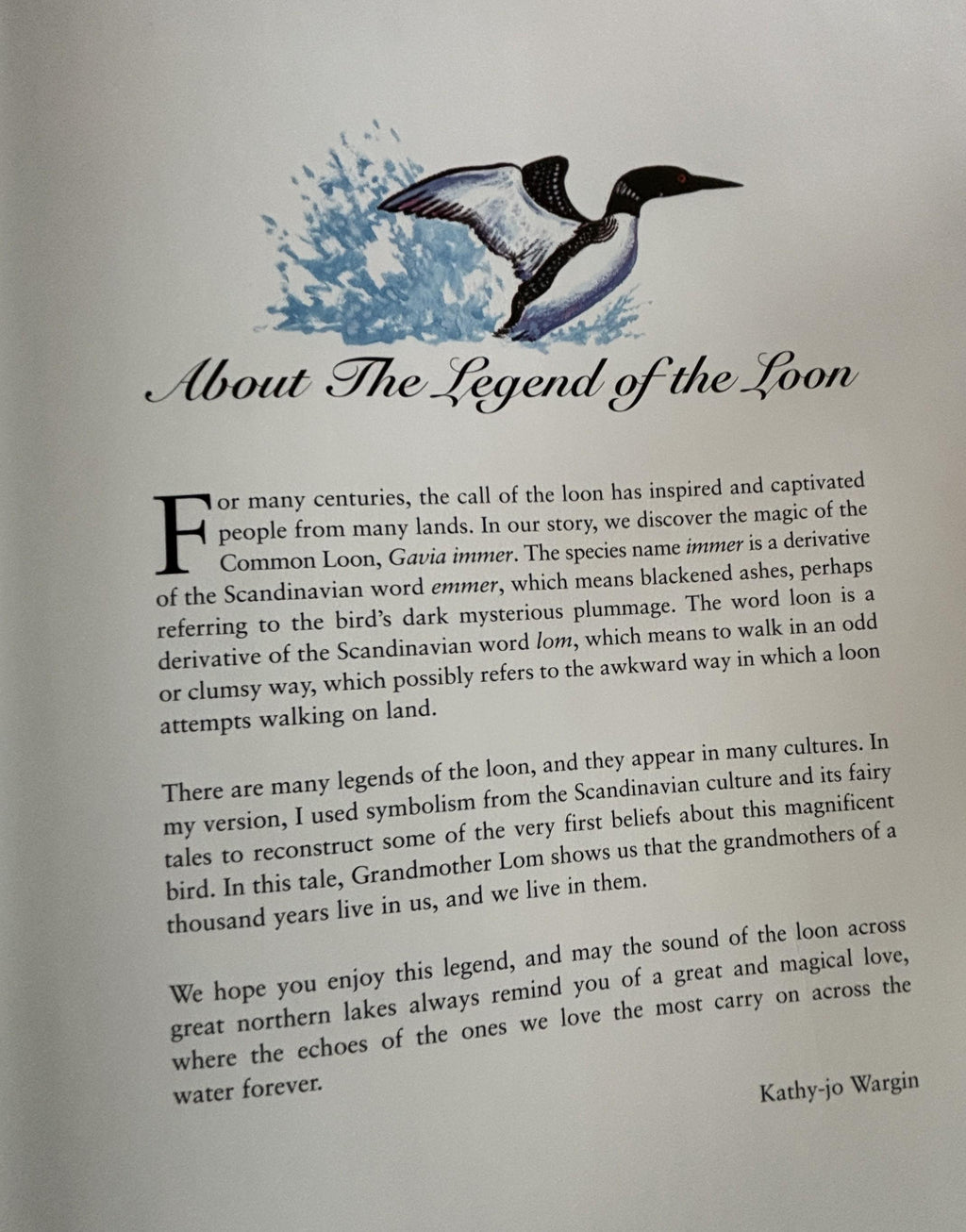 The Legend of the Loon:  Kathy-jo Wargin  **  Signed Copy  **