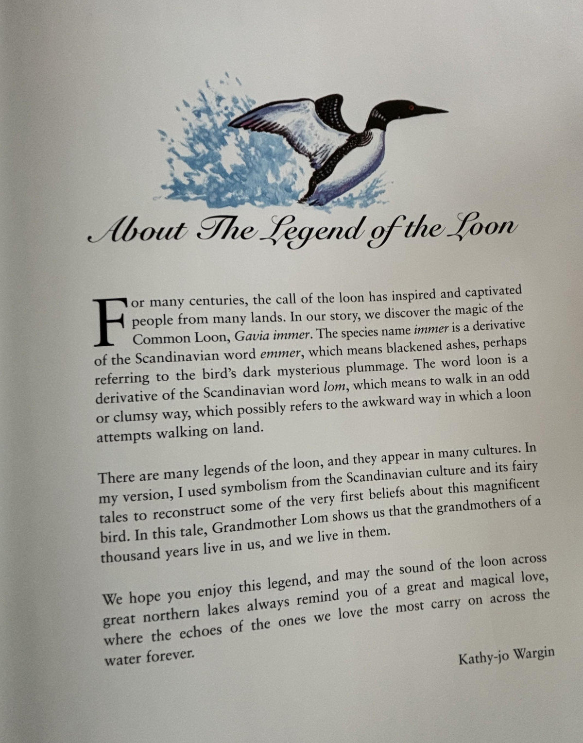 The Legend of the Loon:  Kathy-jo Wargin  **  Signed Copy  **