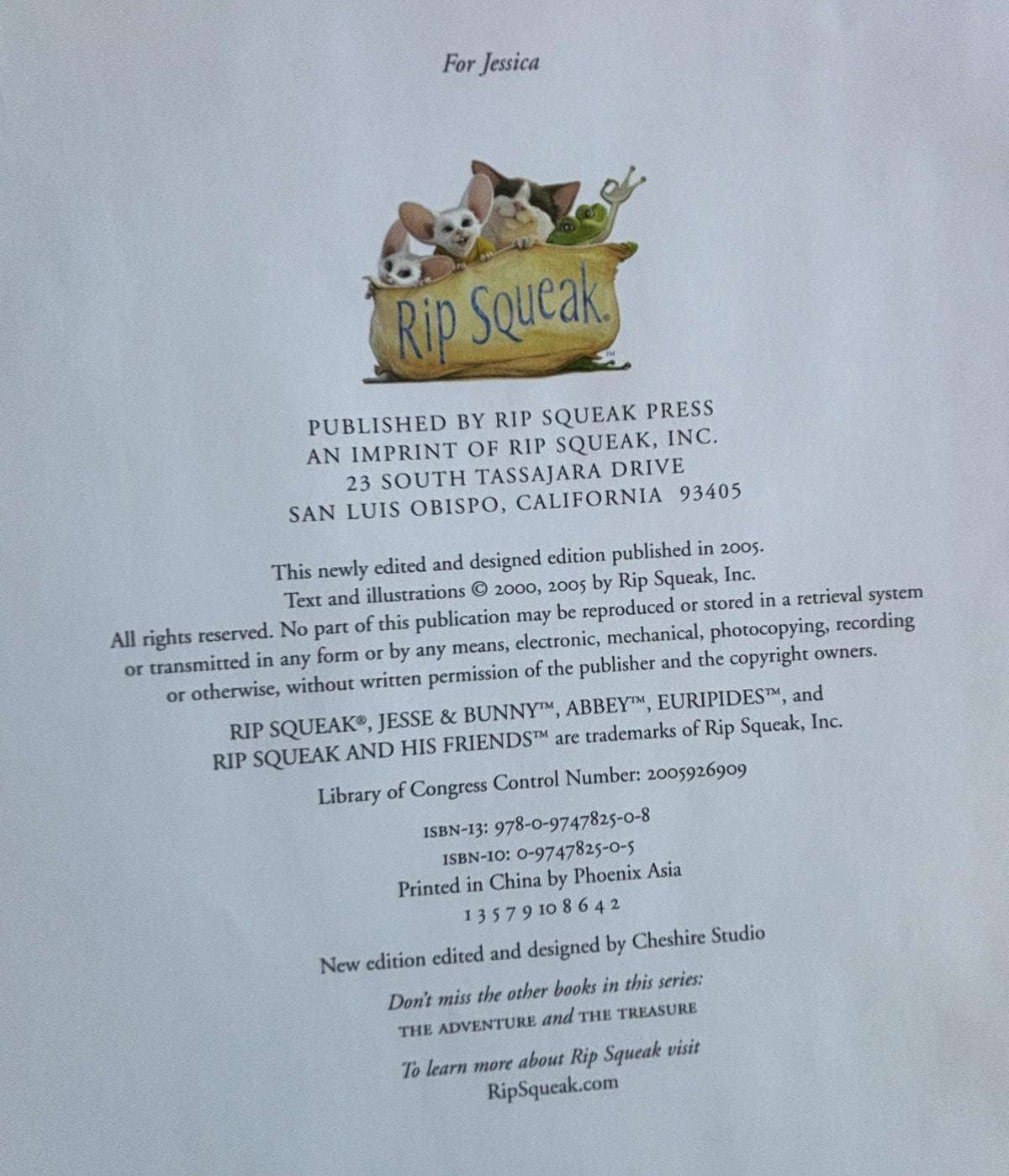 Rip Squeak and His Friends:  Susan Yost-Filgate