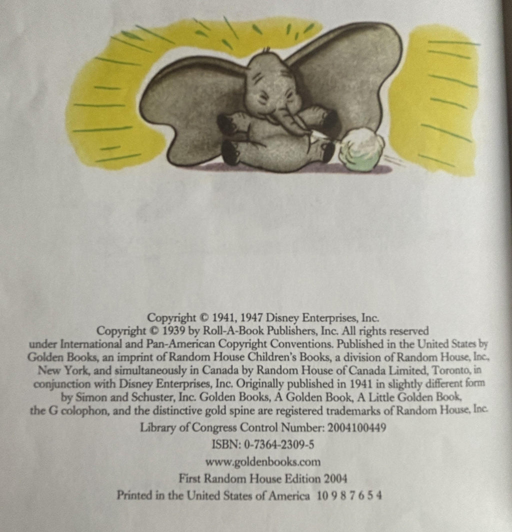 DUMBO:  Disney  **  First Random House Edition  **