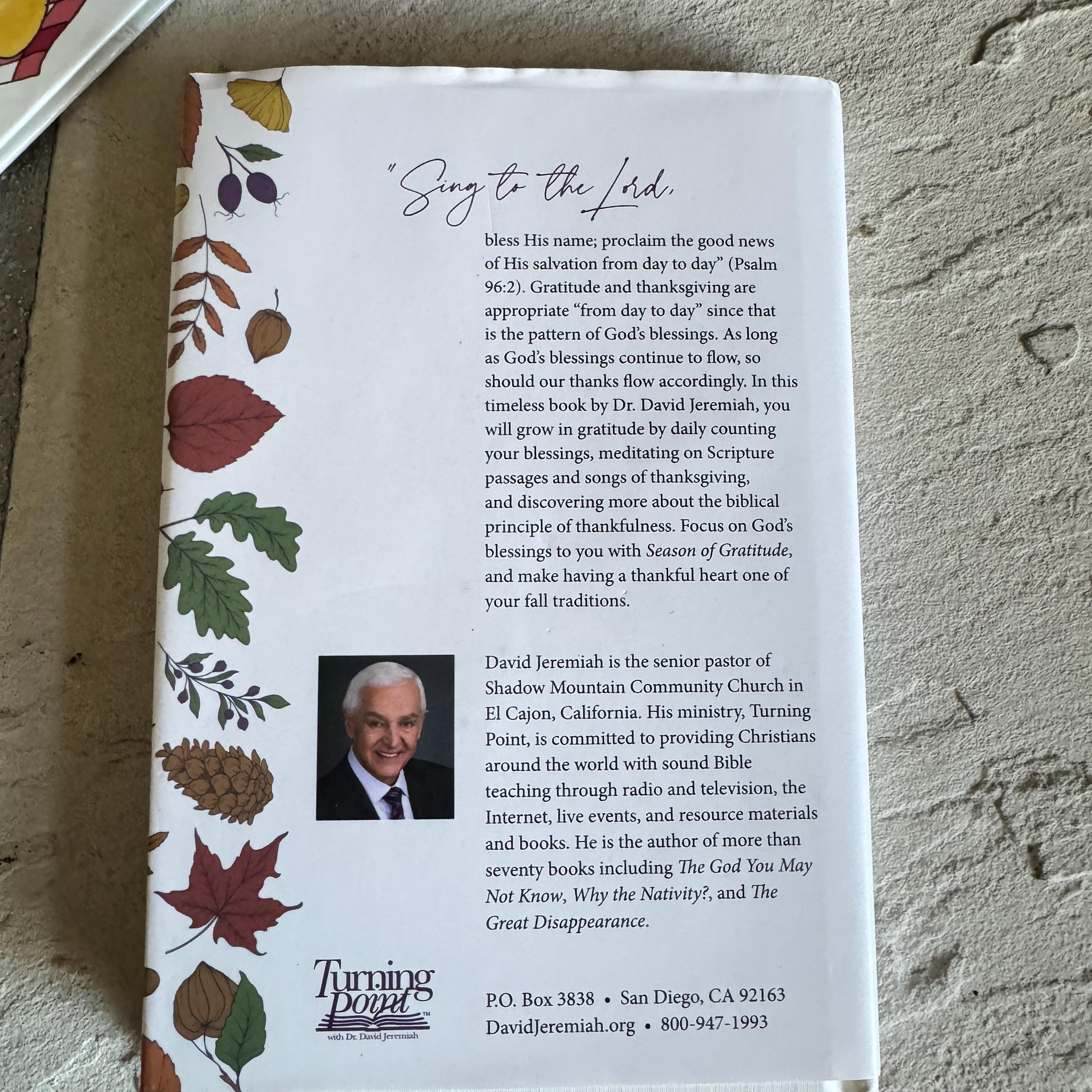 Season of Gratitude A Celebration of Thanksgiving Turning Point Devotional by Dr. David Jeremiah