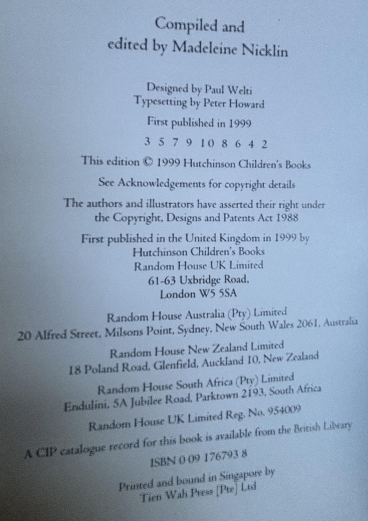 Treasurey of Fairy Tales:  Naomi Lewis  **  First Publication  **  1999
