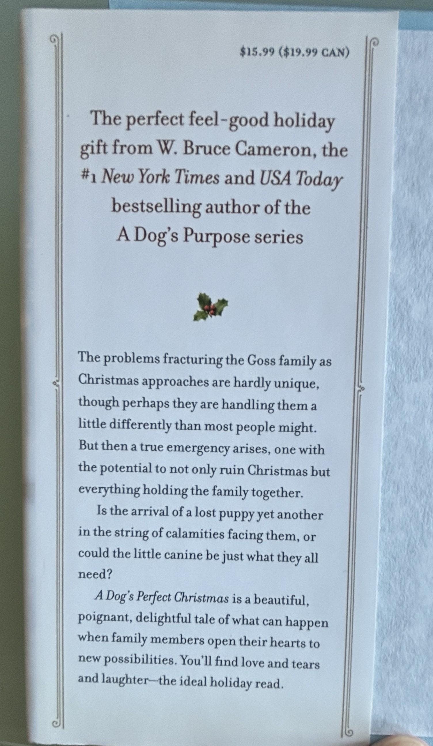 W. Bruce Cameron A Dog's Christmas First Edition Novel