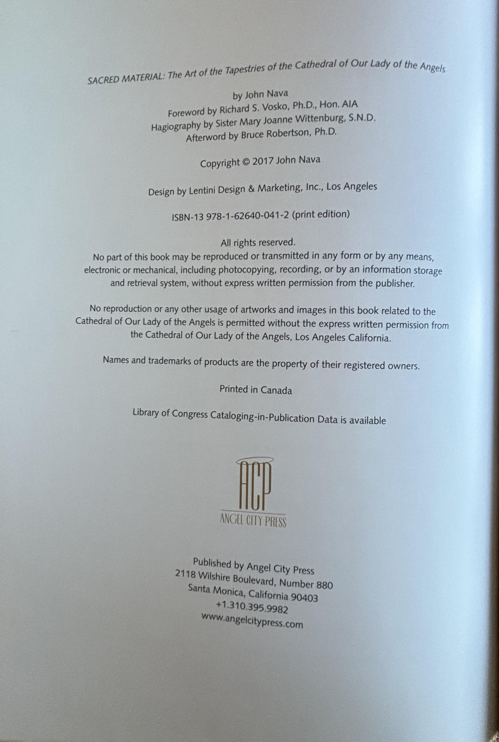 Sacred Material: John Nava Tapestries – Cathedral of Our Lady Book