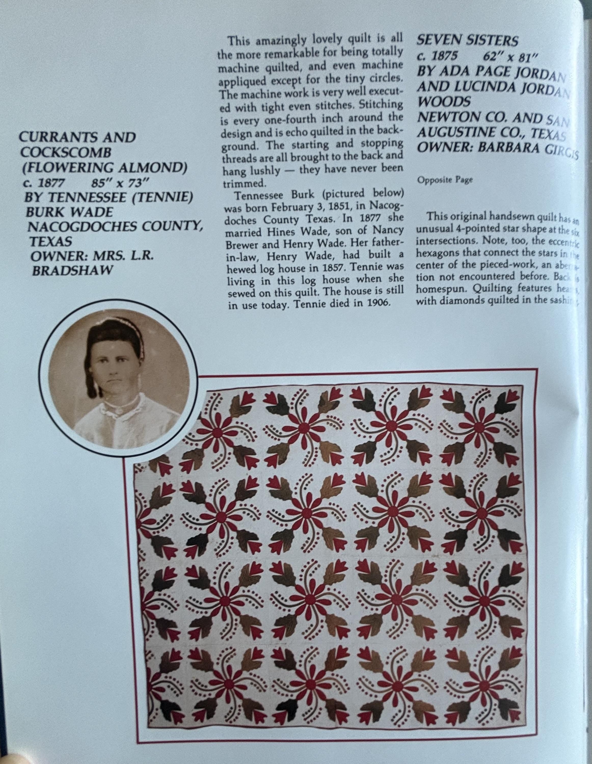 Texas quilts:  Texas Heritage Quilt Society  **  First Printing  **  1986