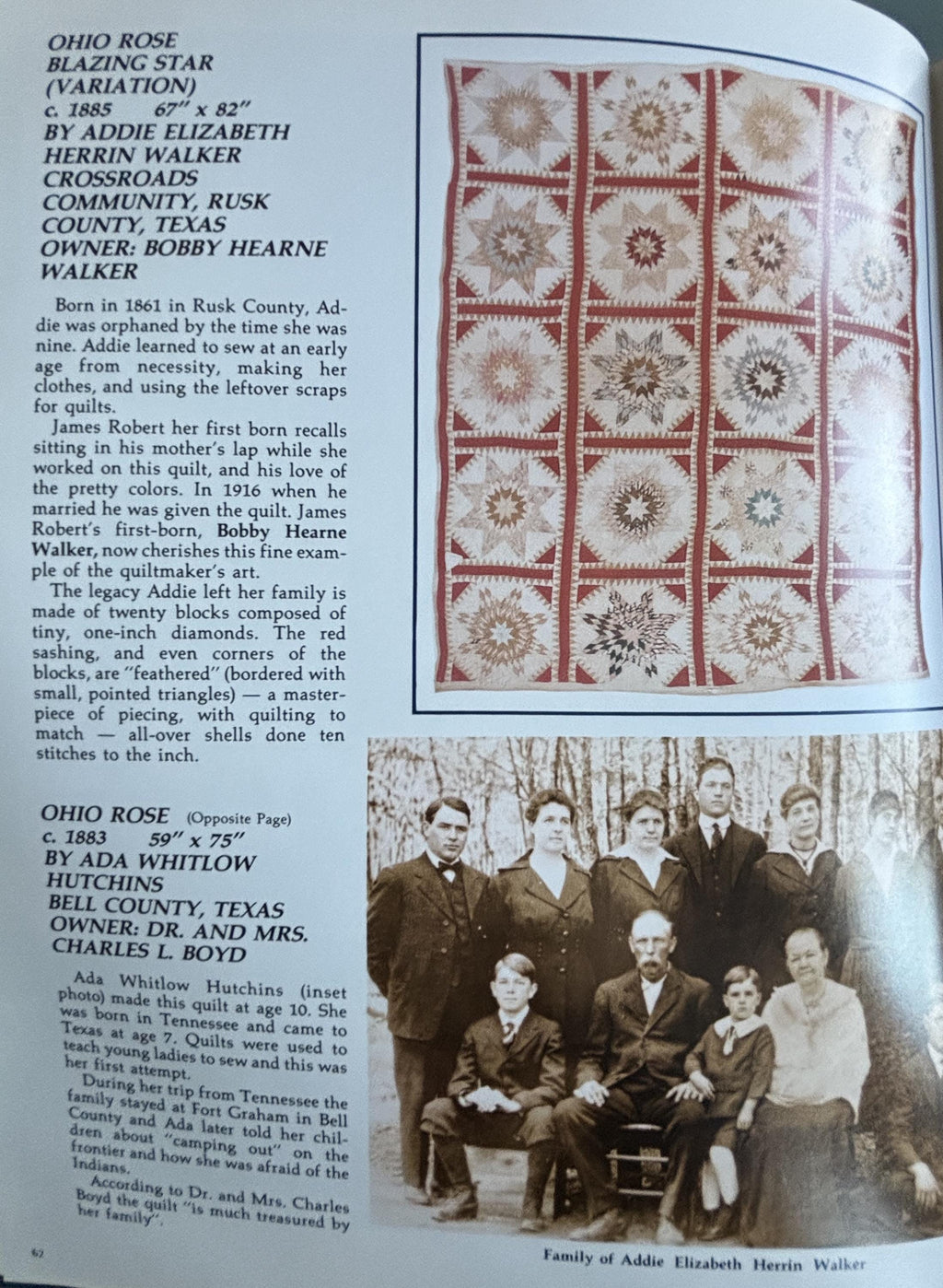 Texas quilts:  Texas Heritage Quilt Society  **  First Printing  **  1986