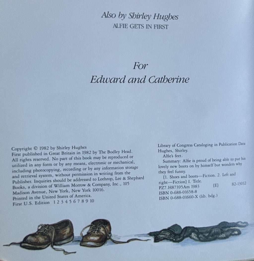 Alfie"s Feet:  Shirley Hughes  **  FIrst Edition  **  1982