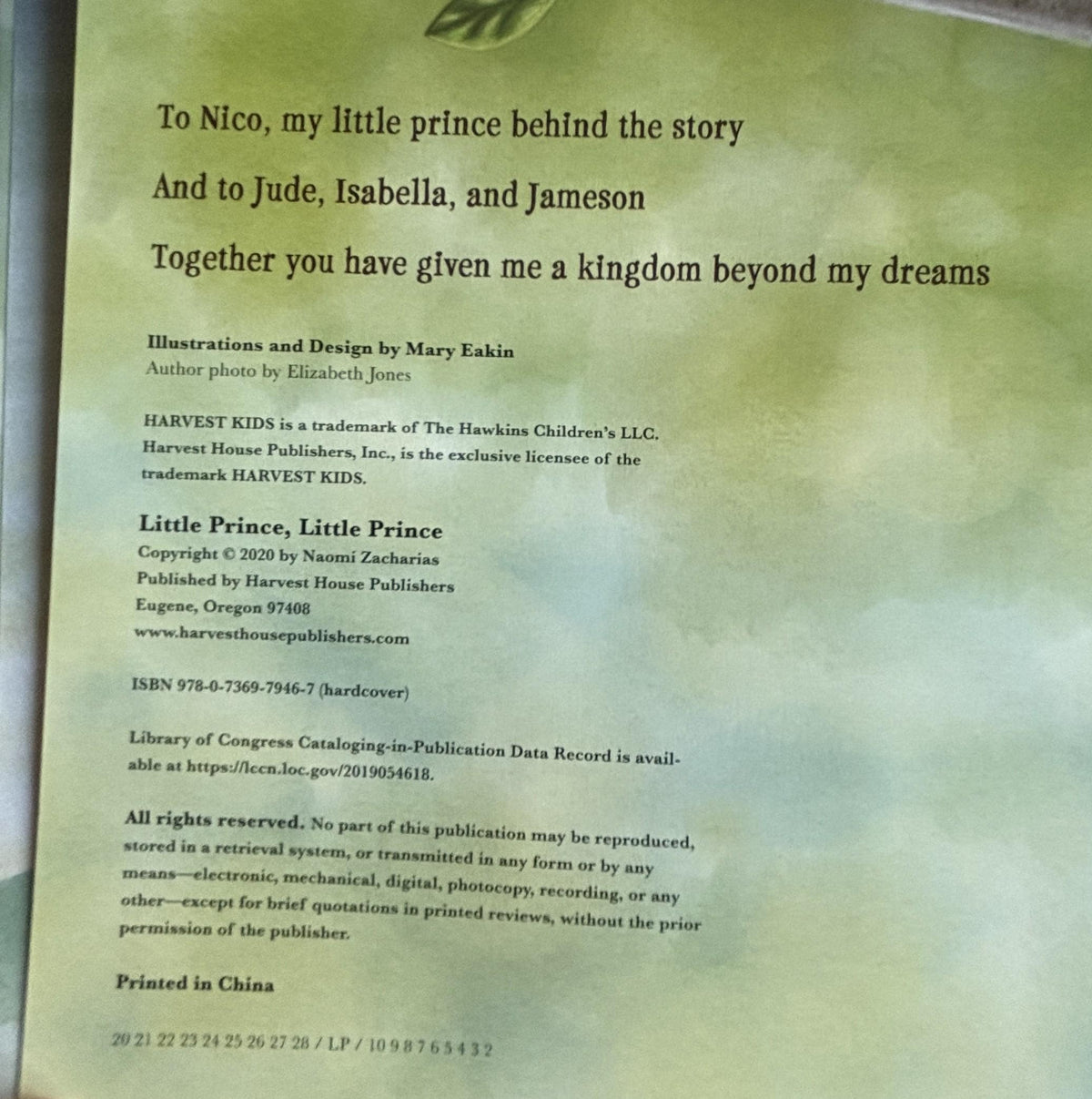 Little Prince, What Will You Be? Hardcover Children's Book, Naomi Zacharias