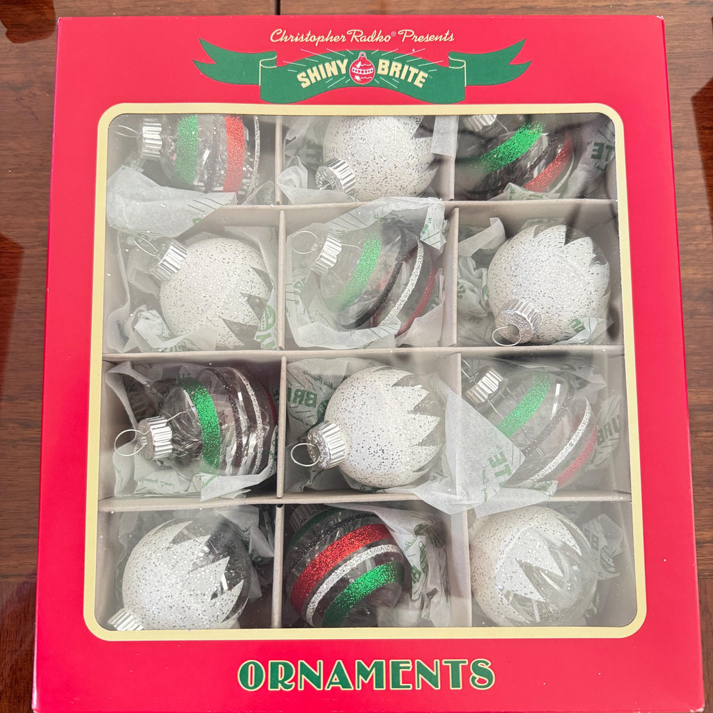 Christopher Radko Ornaments  Shiny Brite 12Pc  Original Box hand Picked