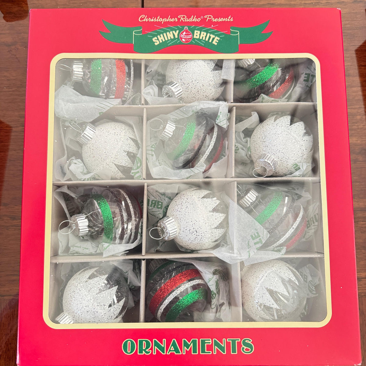 Christopher Radko Ornaments  Shiny Brite 12Pc  Original Box hand Picked