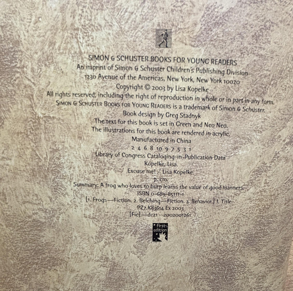 Excuse Me!:  Lisa Kopelke  **  FIrst Edition  **