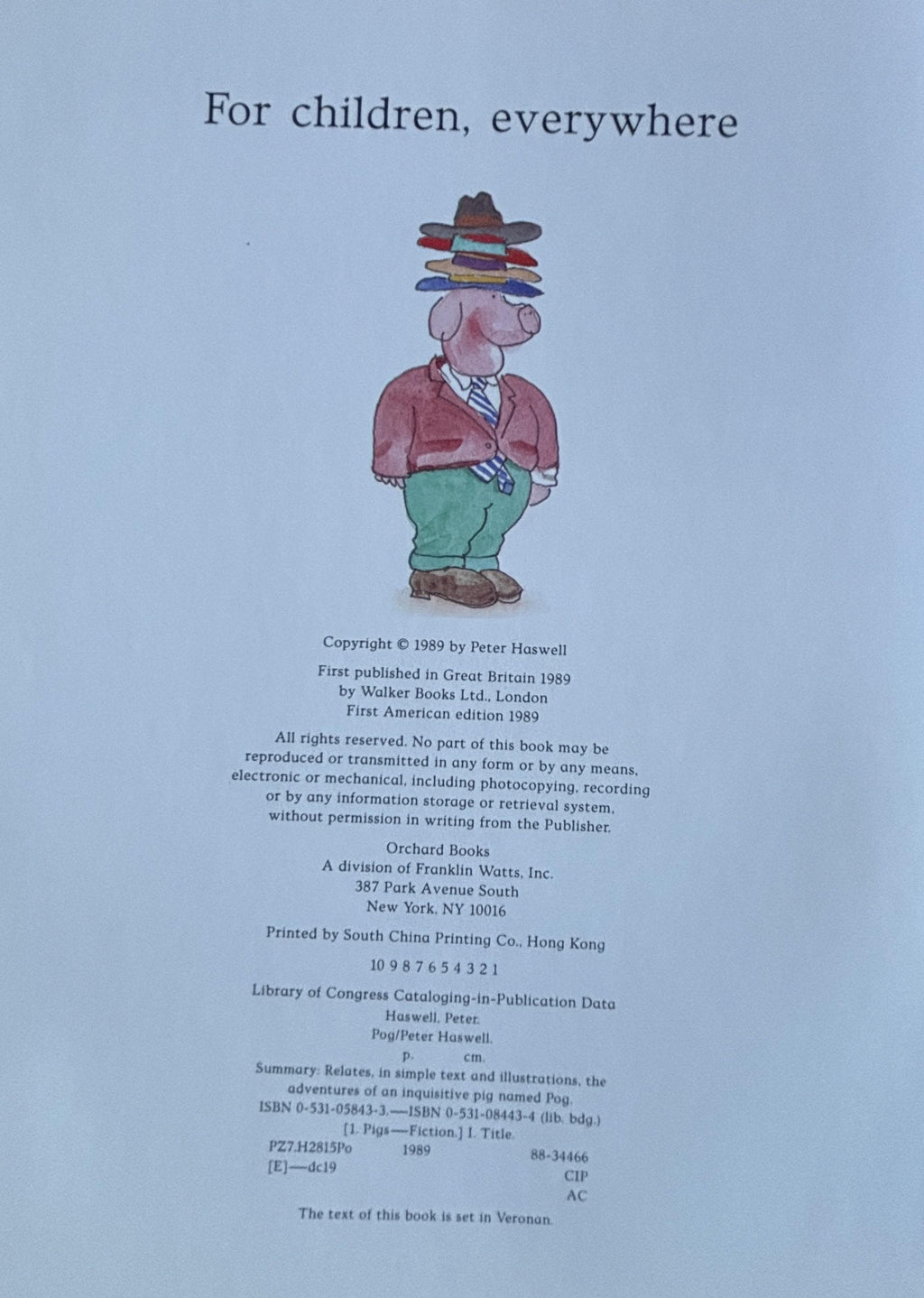 POG:  Peter Haswell  **  First American Edition  **
