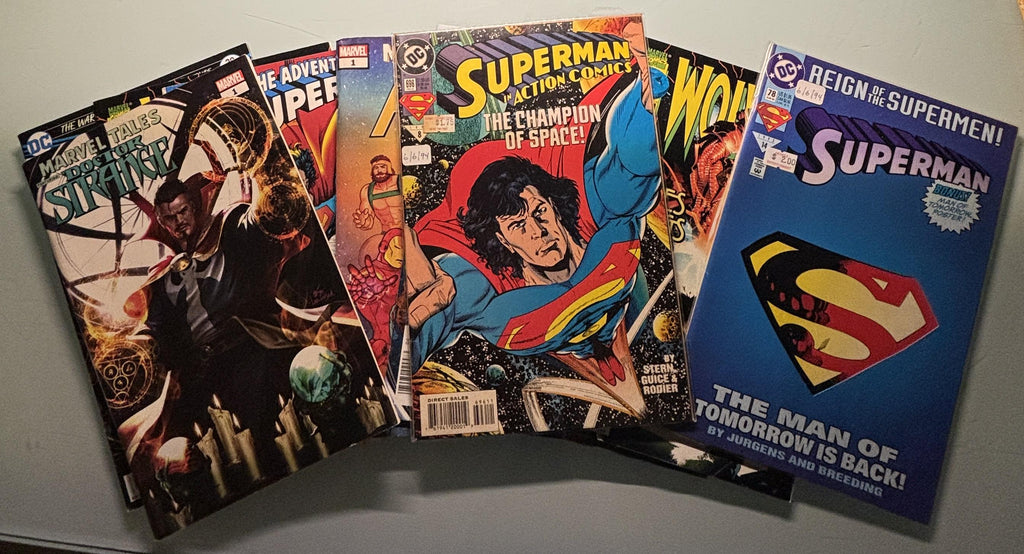 Comic Books:  Superman, Wolverine, Batman, Avengers and Dr. Strange (10 Pack)
