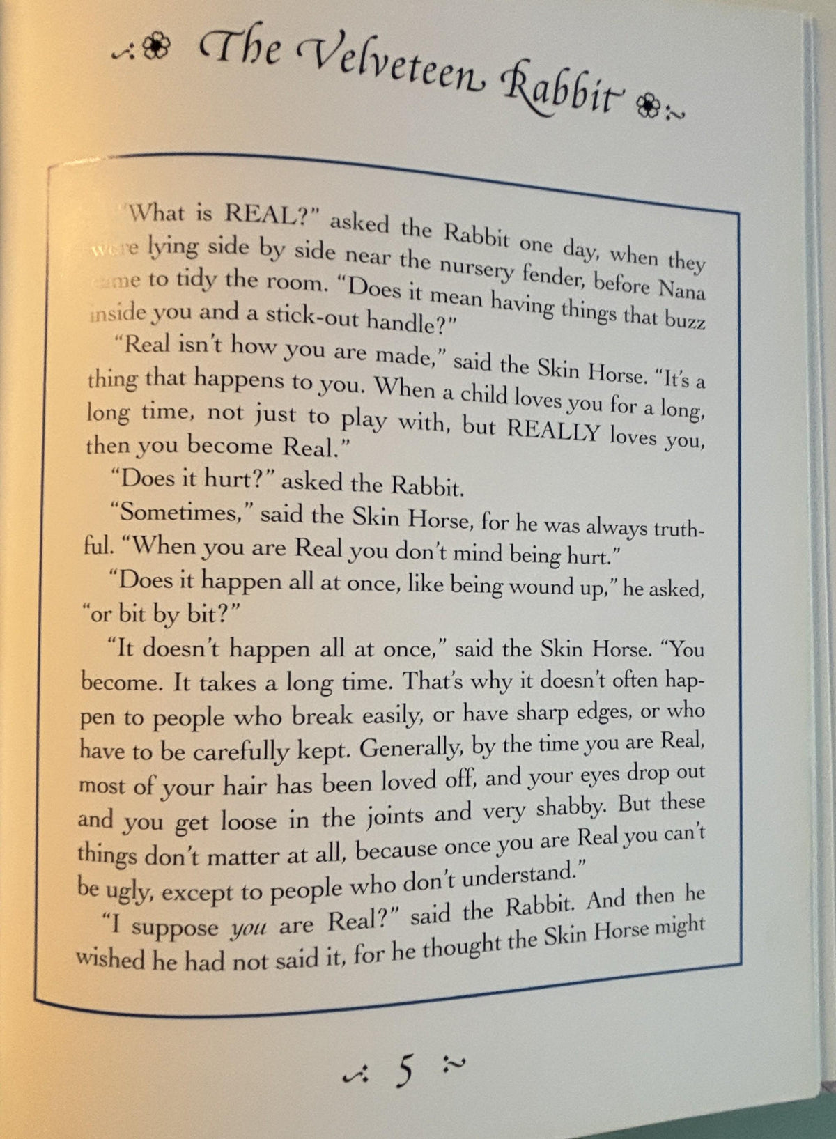The Velveteen Rabbit:  Margery Williams  2012