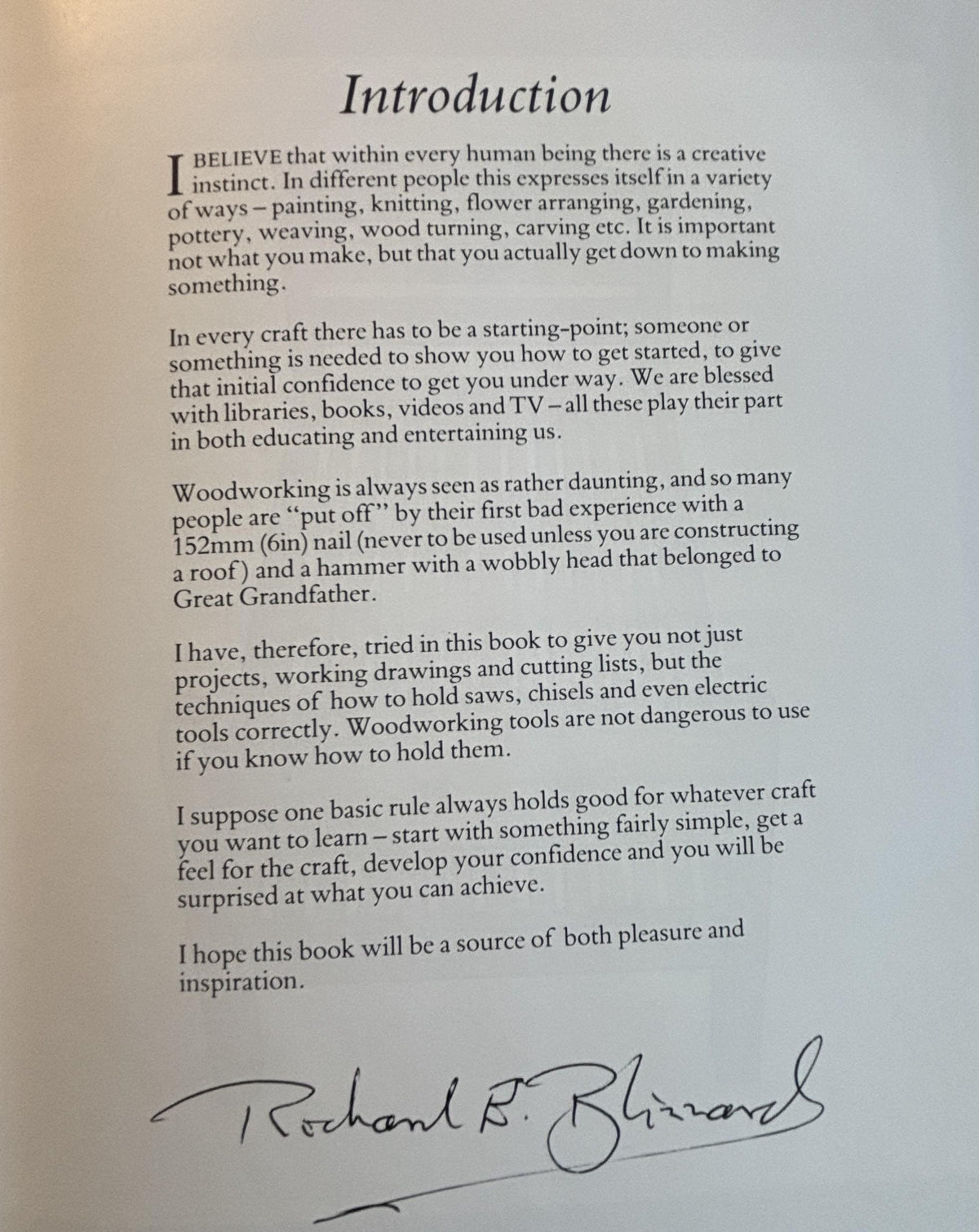 Blizzard's Book of Woodworking:  Richard Blizzard   **  Signed - First Publication **  1991