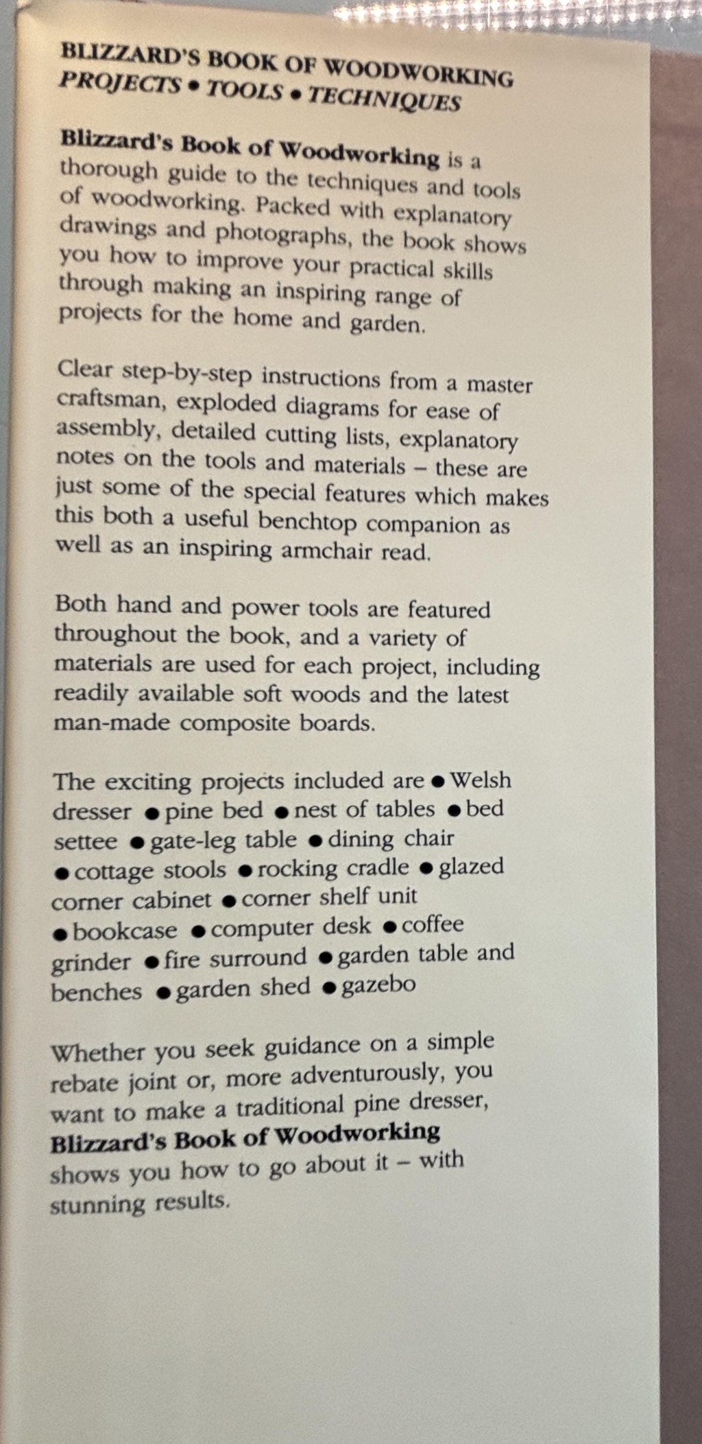 Blizzard's Book of Woodworking:  Richard Blizzard   **  Signed - First Publication **  1991