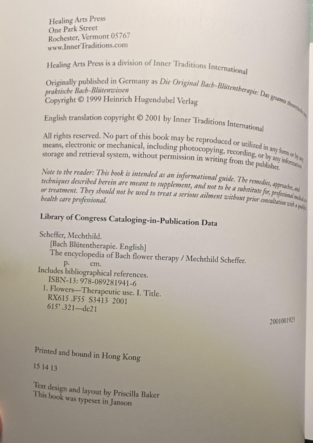 The Encyclopedia of BACH Flower Therapy:  Mechthild Scheffer