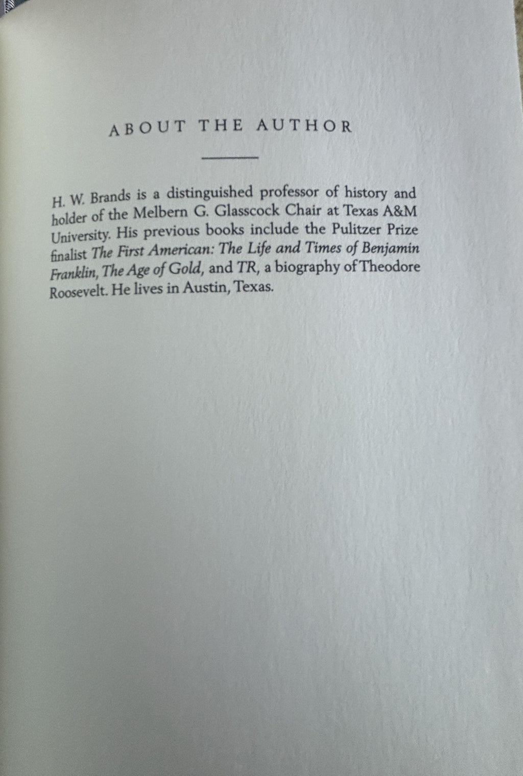 Woodrow Wilson:  H. W. Brands  **  First Edition  **