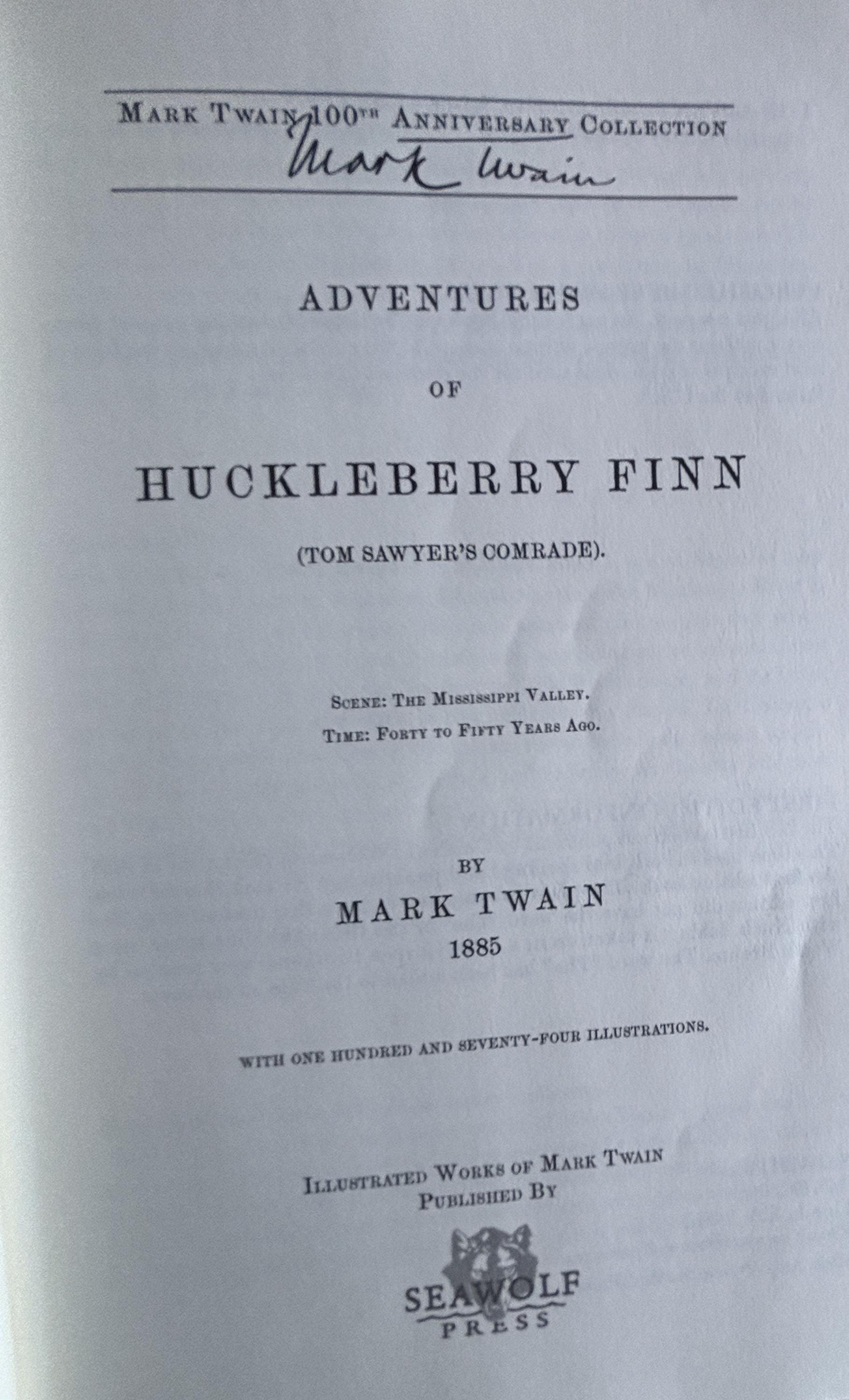 Adventures of Huckleberry Finn:  Mark Twain