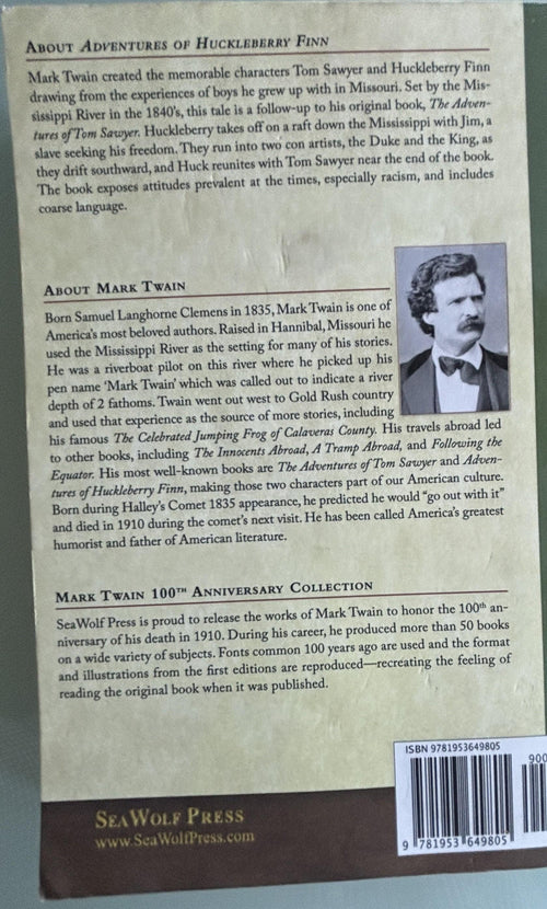 Adventures of Huckleberry Finn:  Mark Twain