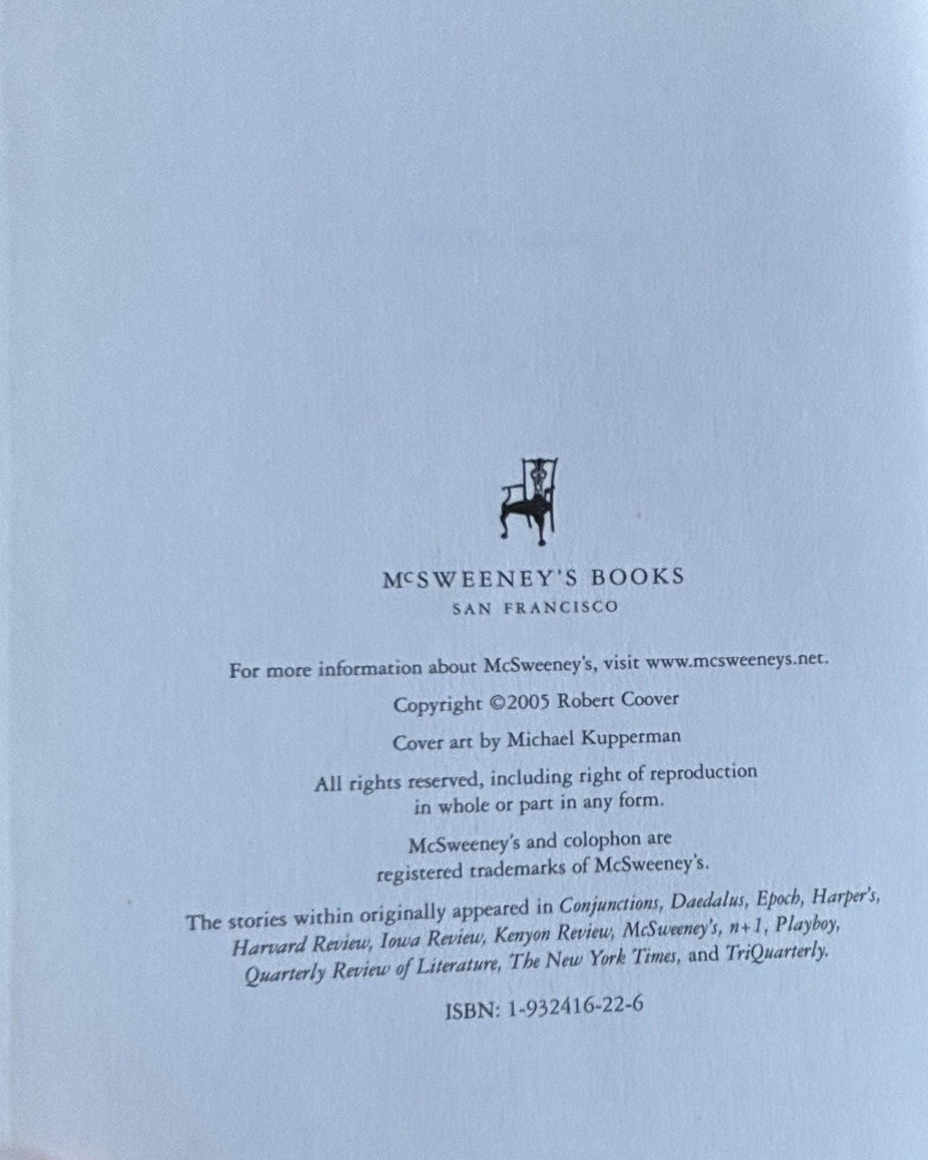 A Child Again:  Robert Coover
