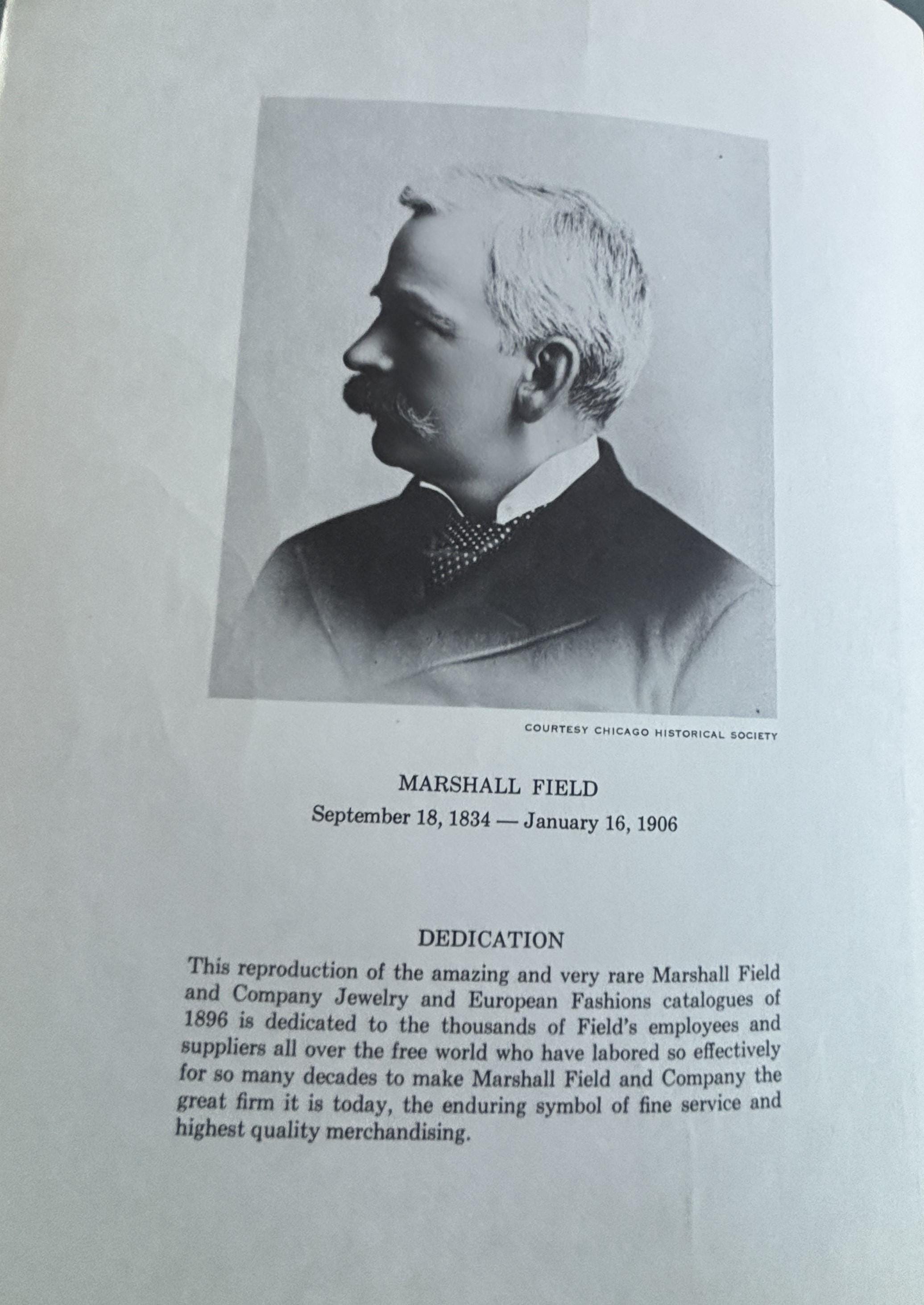 1896 Illustrated catalogue Jewelry & Fashions:  Marshal Field Co.