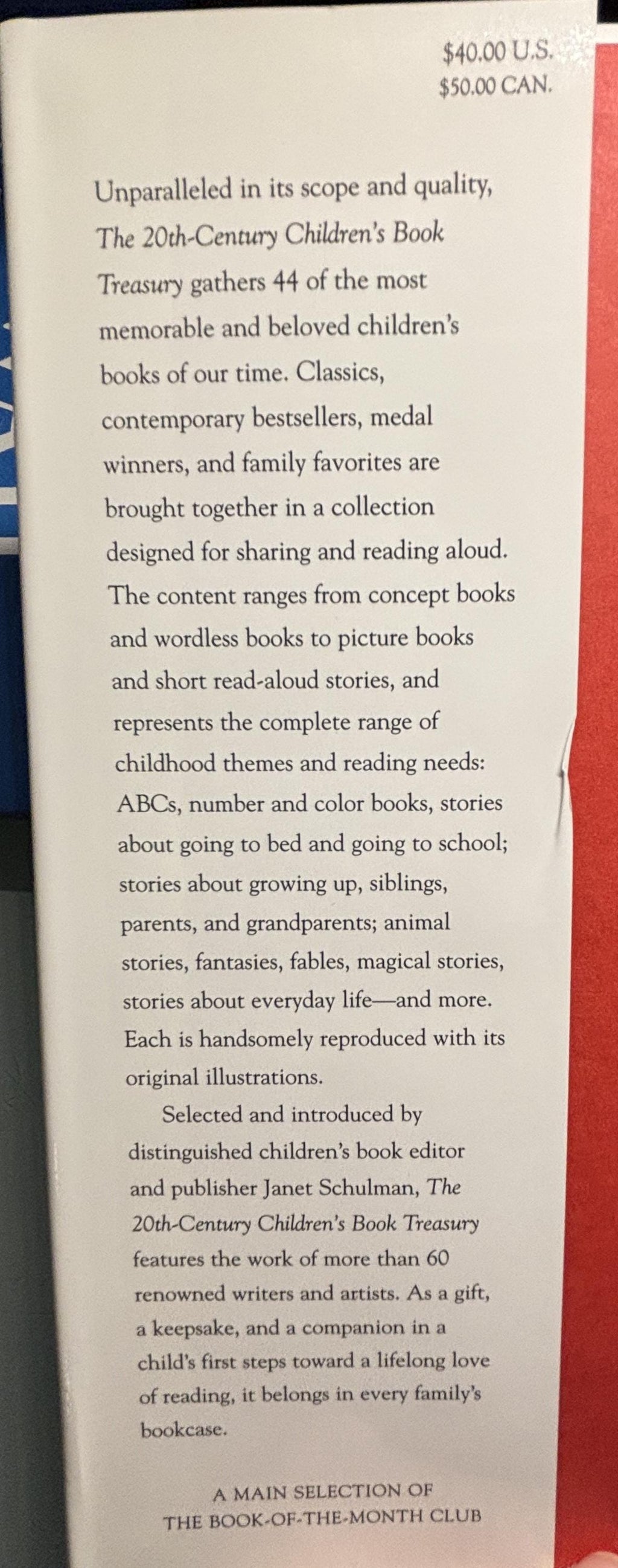 The 20th Century Children's Book Treasury:  Janet Schulman  **  First Editon  **