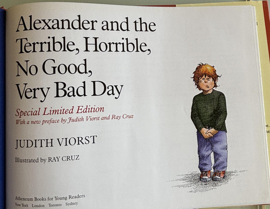 Alexander and the Terrible, Horrible, No Good, Very Bad Day:  Judith Viorst **  Signed Special Edition  **