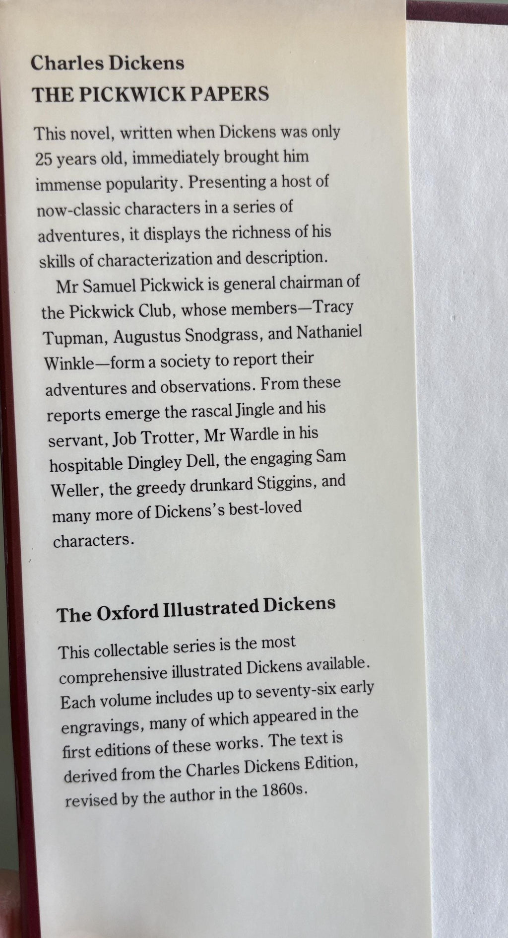 The Pickwick Papers:  Charles Dickens  1989