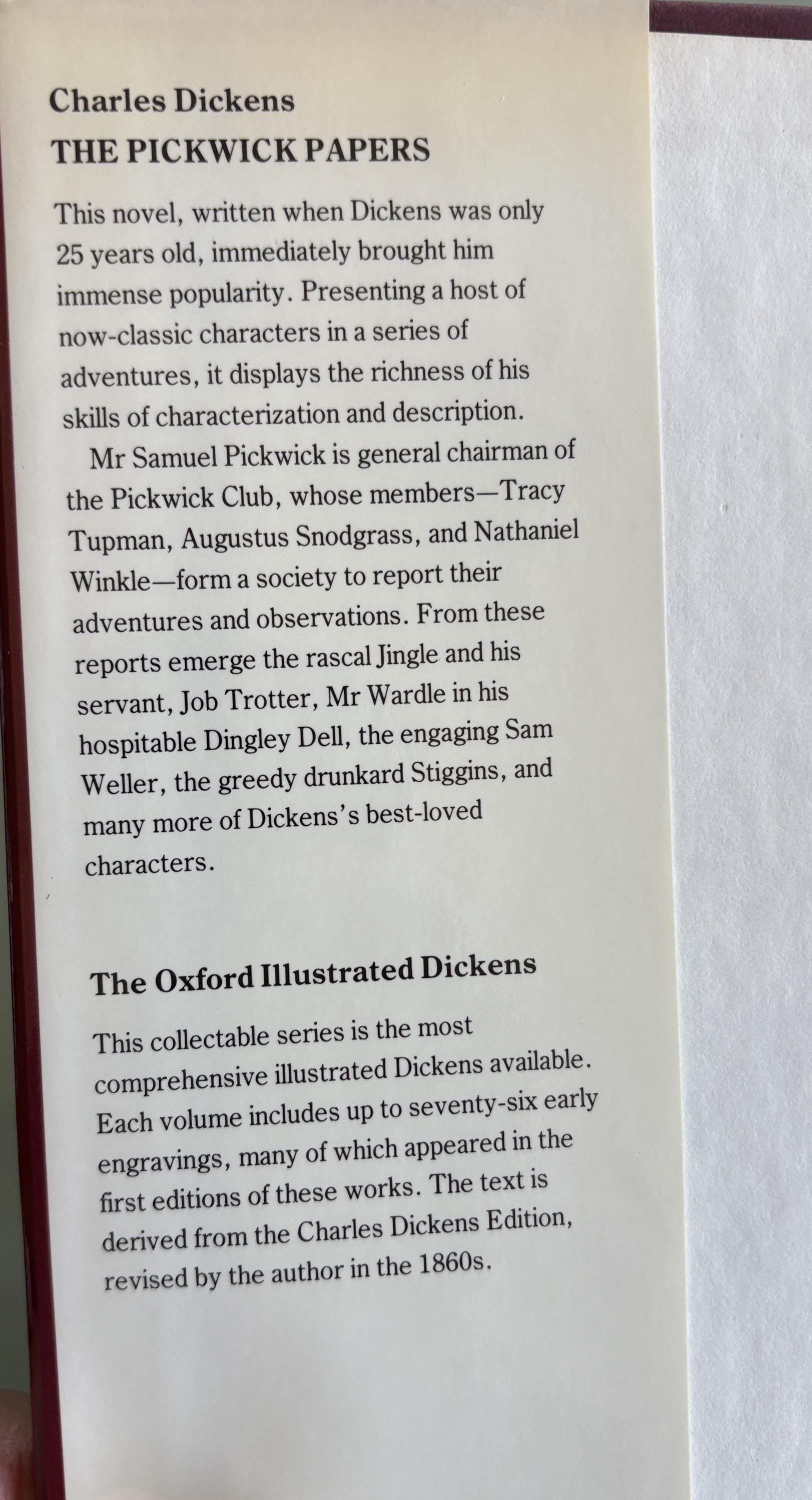 The Pickwick Papers:  Charles Dickens  1989
