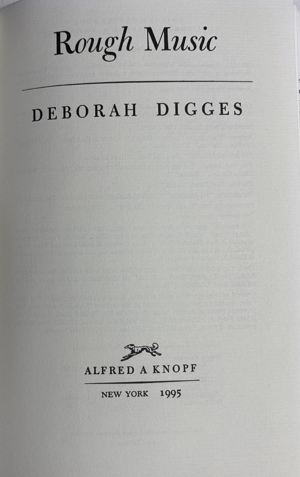 Rough Music Poems by Deborah Digges Hand Picked