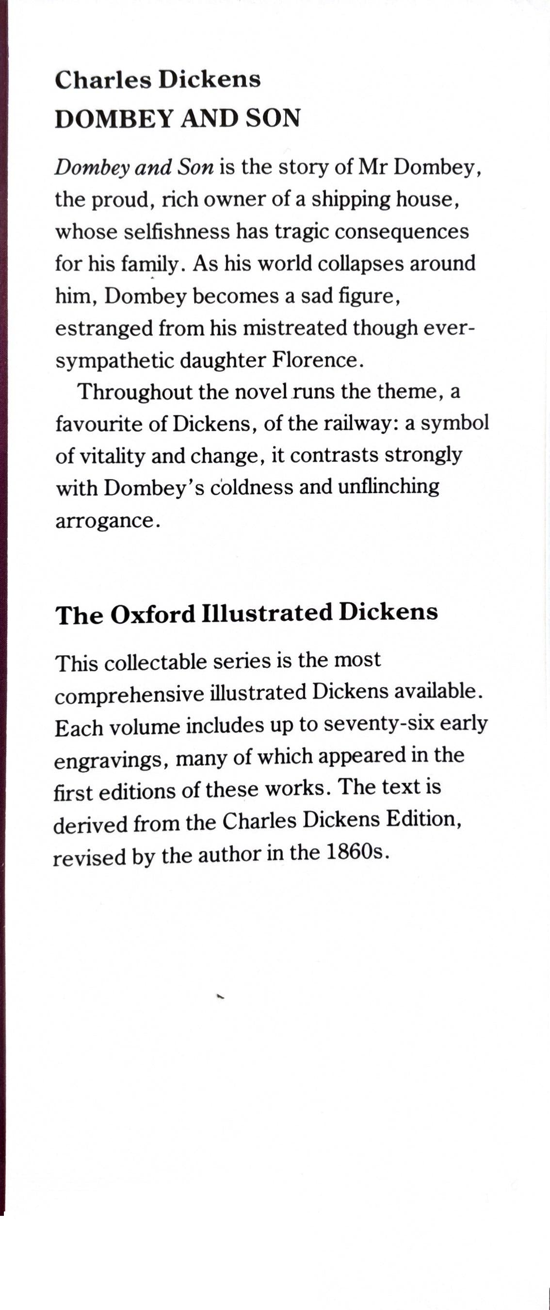 Dombey and Son:  The Oxford Illustraded Dickens  1989