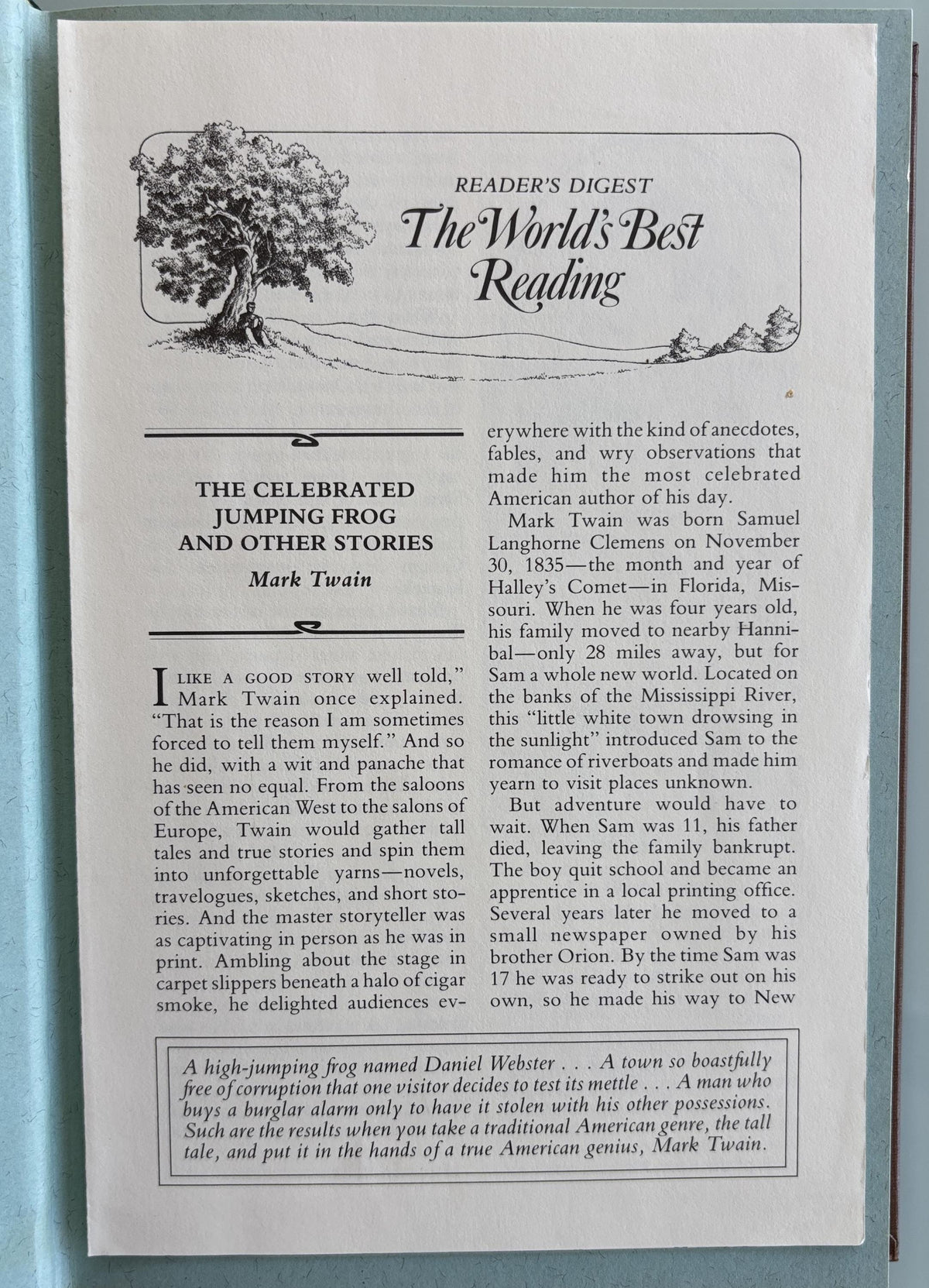 The celebrated jumping frog and other stories:  Mark Twain  1992