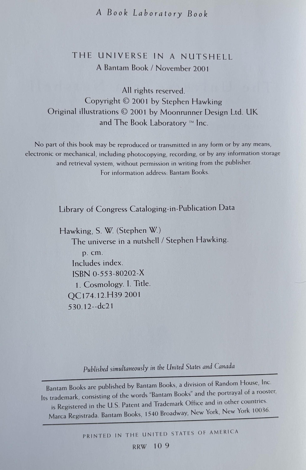 The Universe In A Nutshell Stephen Hawking' 2001
