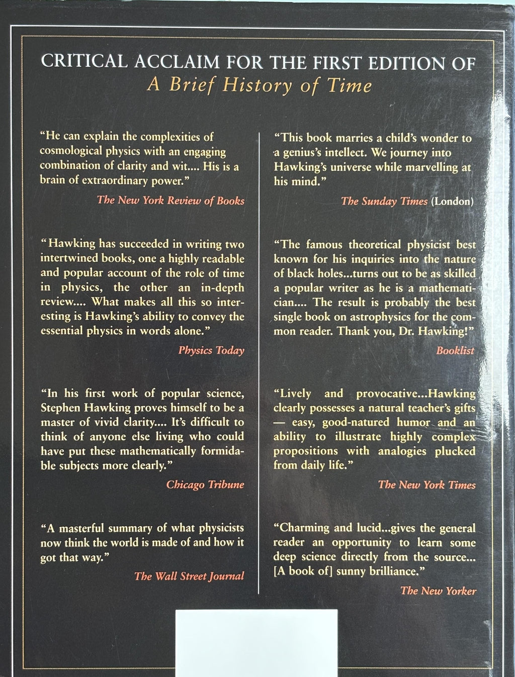 A Brief History of Time:  Stephen Hawking